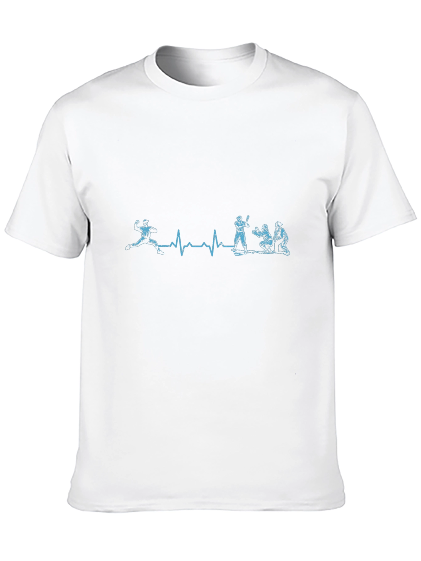 Baseball Heartbeat Graphic Tee - Black
