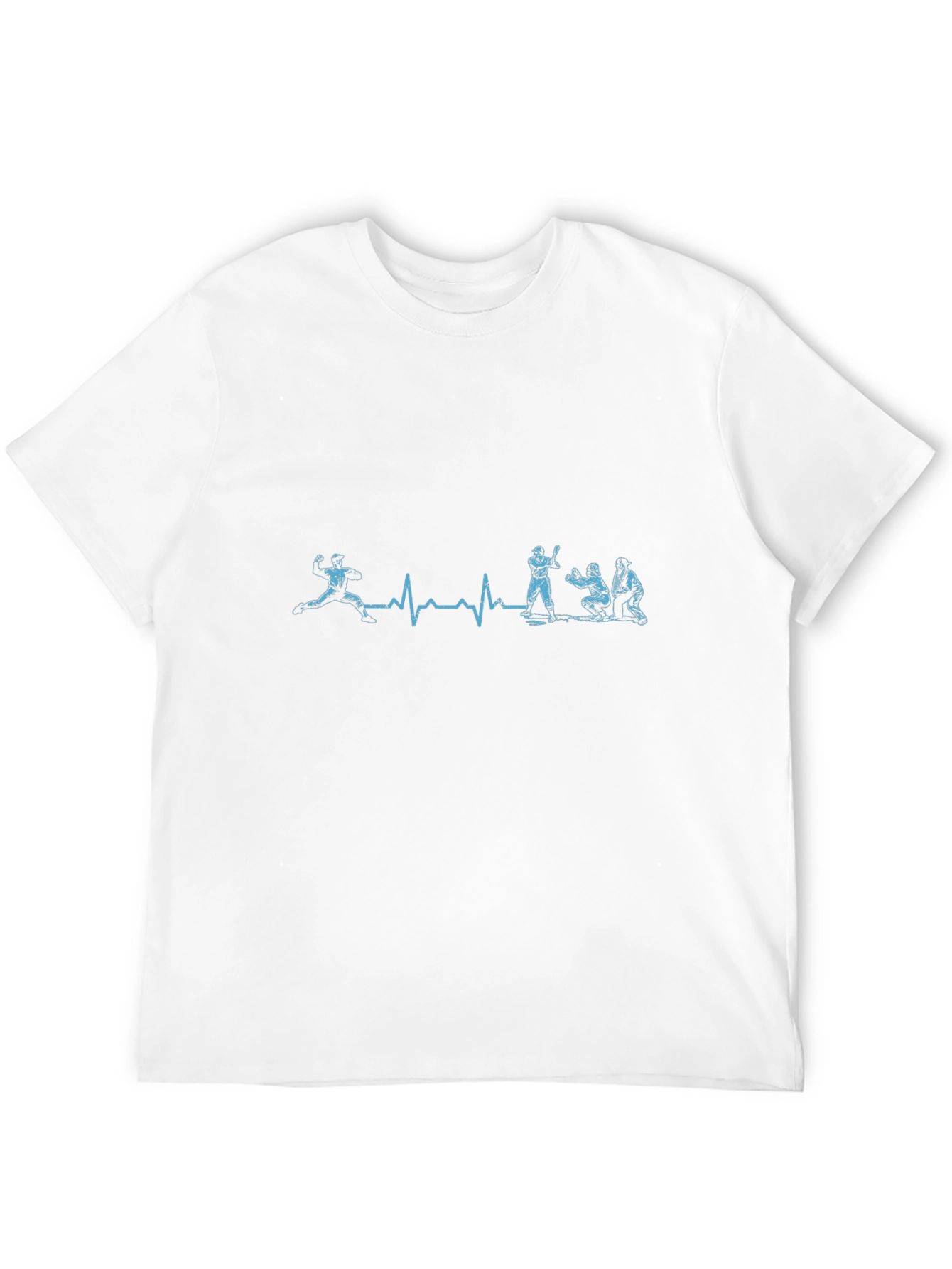 Baseball Heartbeat Graphic Tee - Black