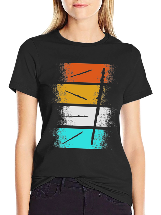 Retro Flute Graphic Tee - Music Lover Shirt