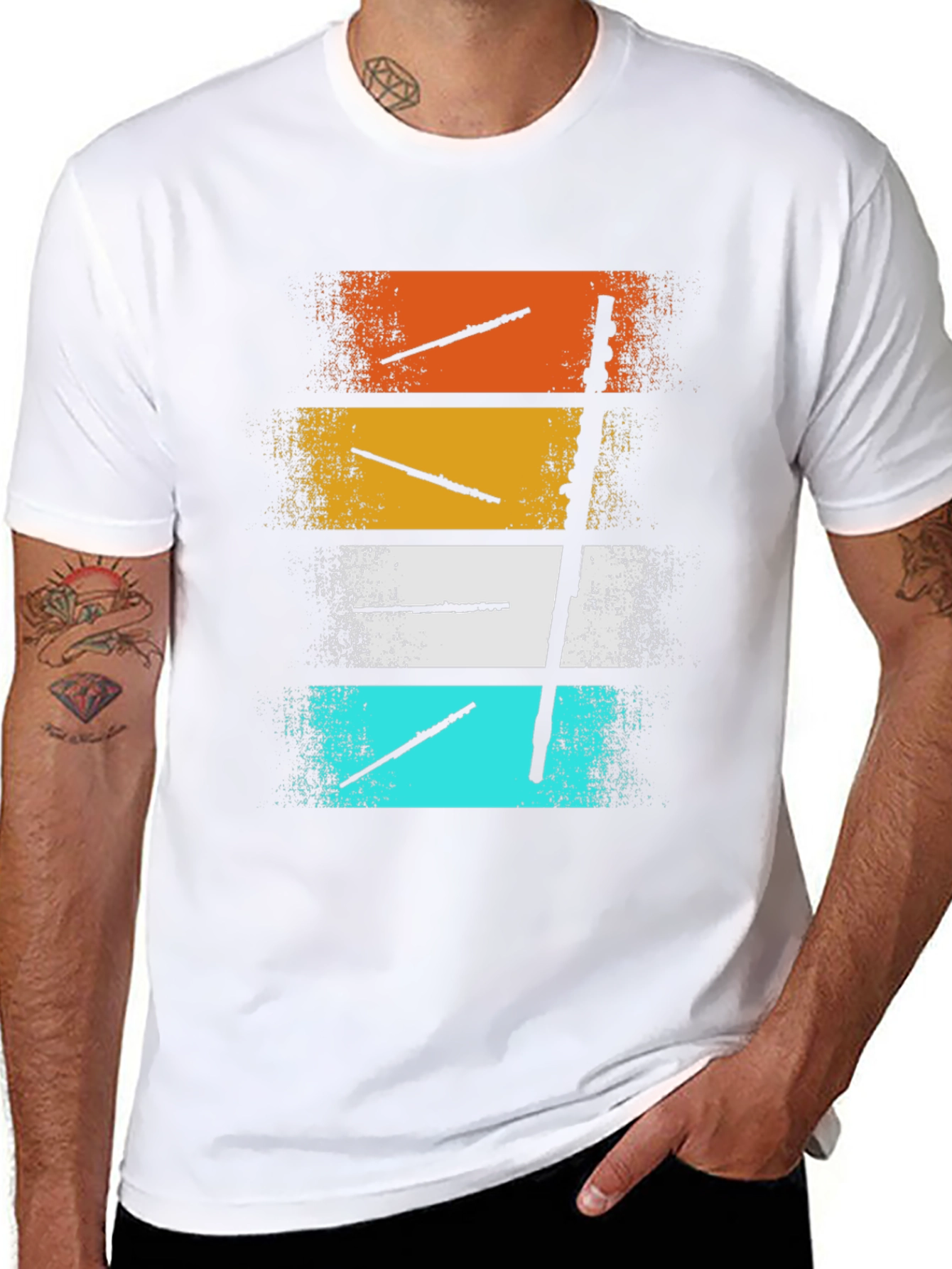 Retro Flute Graphic Tee - Music Lover Shirt