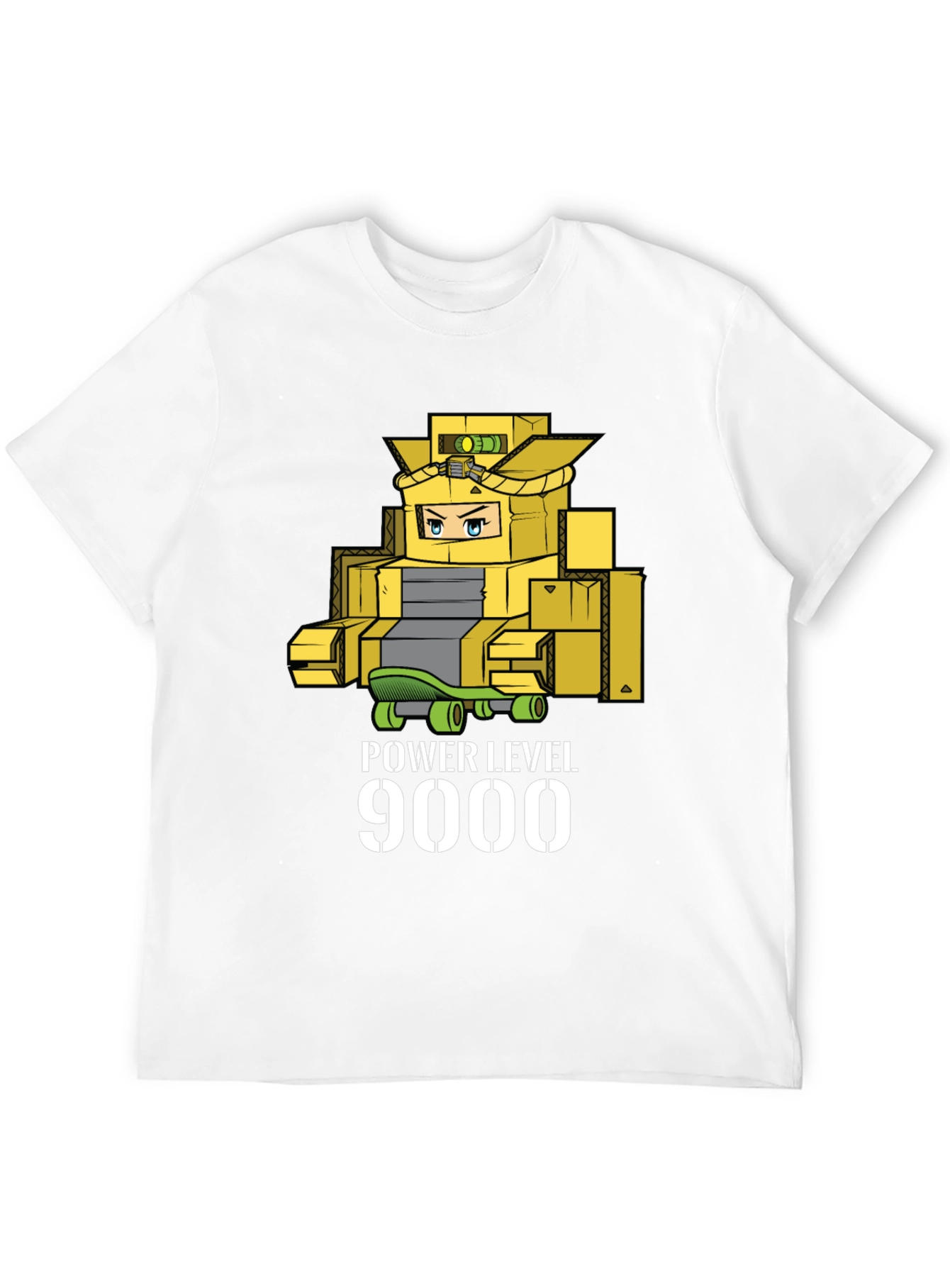 Power Level 9000 Cardboard Robot T-Shirt