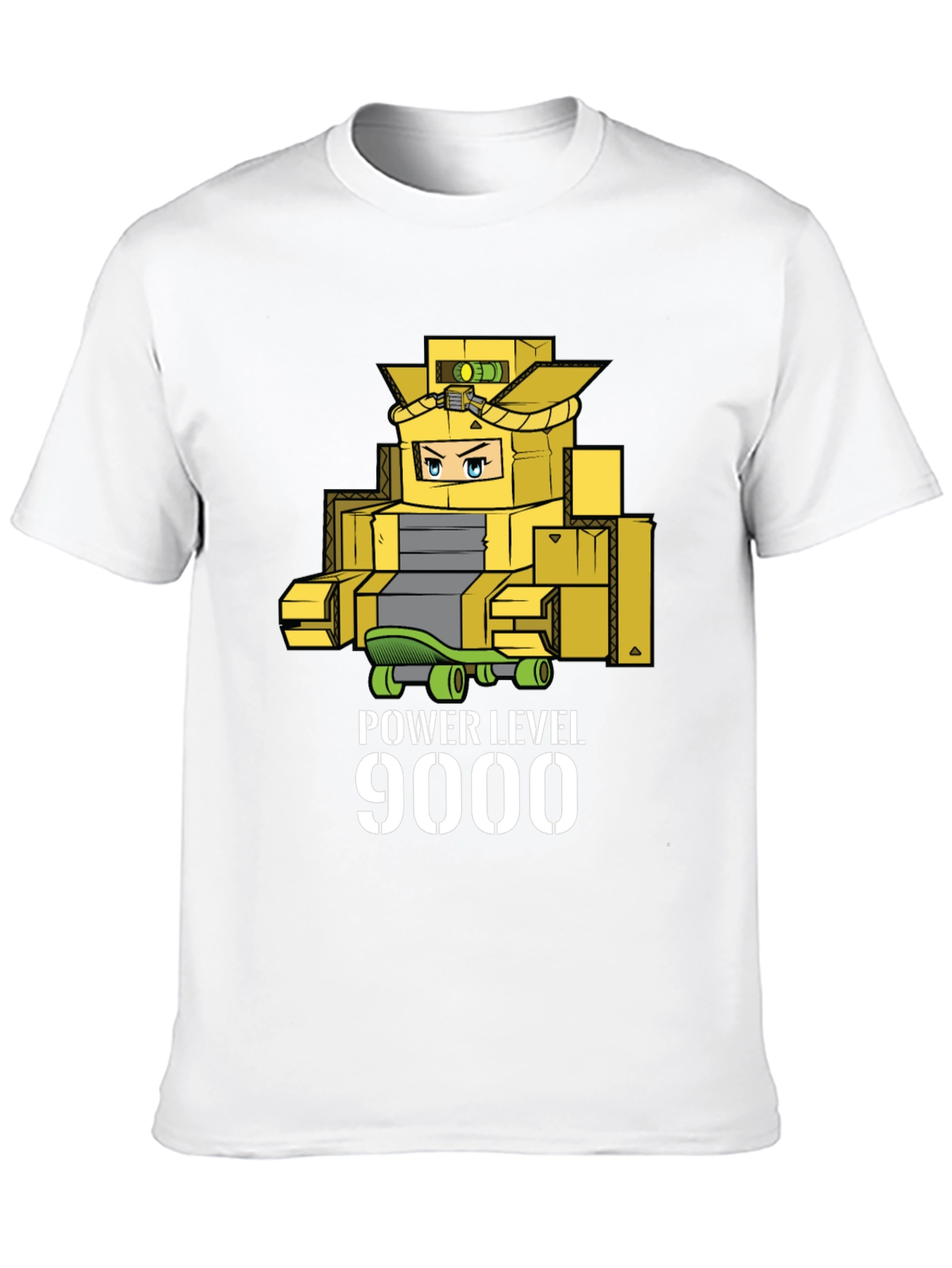 Power Level 9000 Cardboard Robot T-Shirt