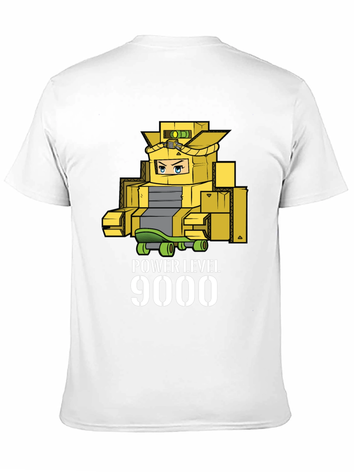 Power Level 9000 Cardboard Robot T-Shirt