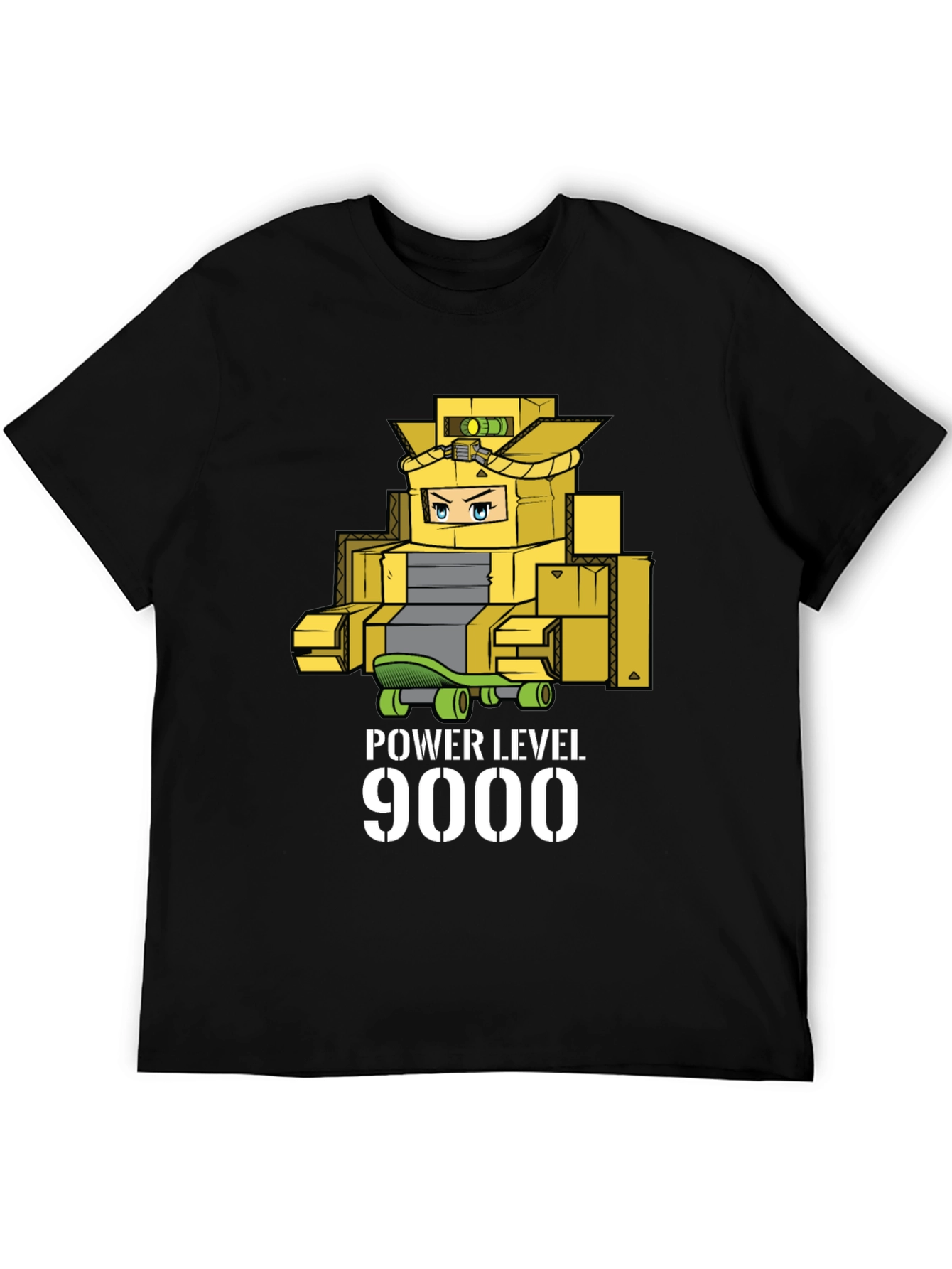 Power Level 9000 Cardboard Robot T-Shirt