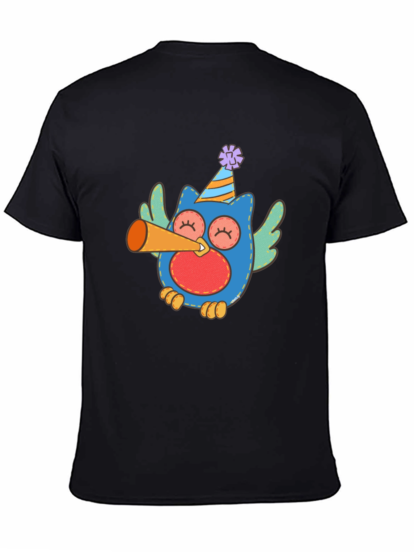 Festive Owl Graphic Tee - Mens Black T-Shirt