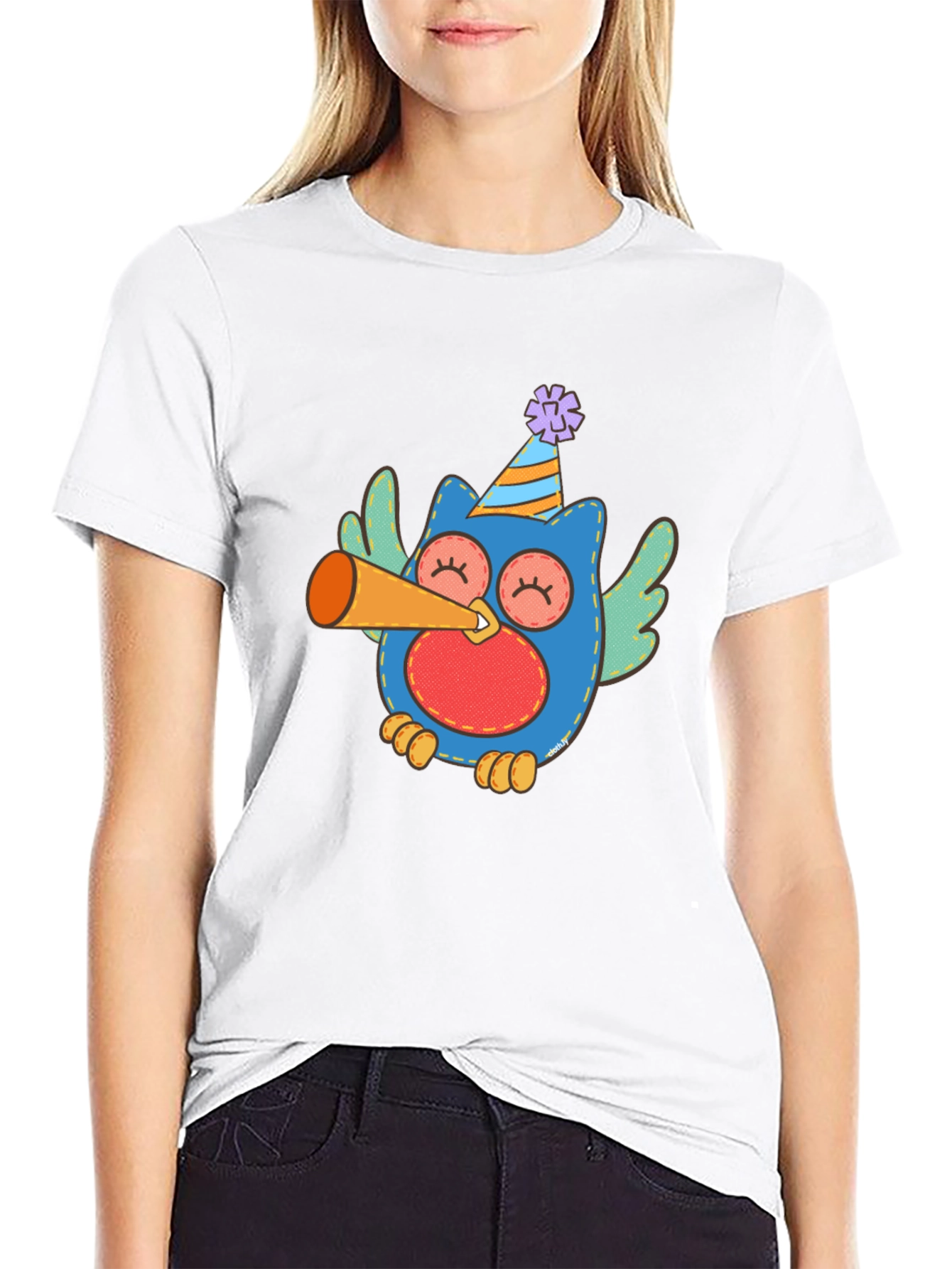 Festive Owl Graphic Tee - Mens Black T-Shirt
