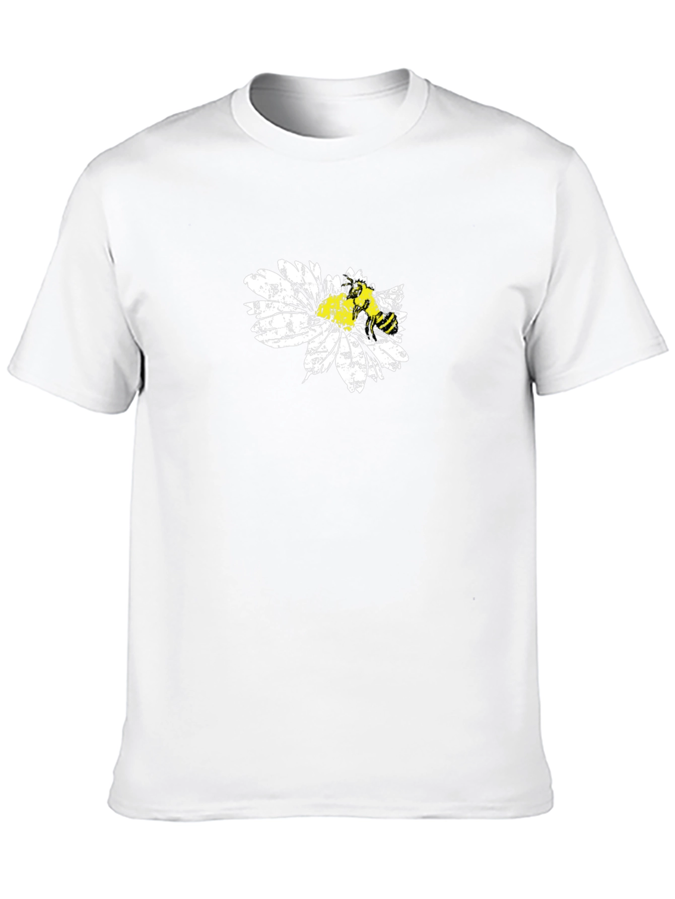 Bee on Daisy Black T-Shirt Graphic Tee