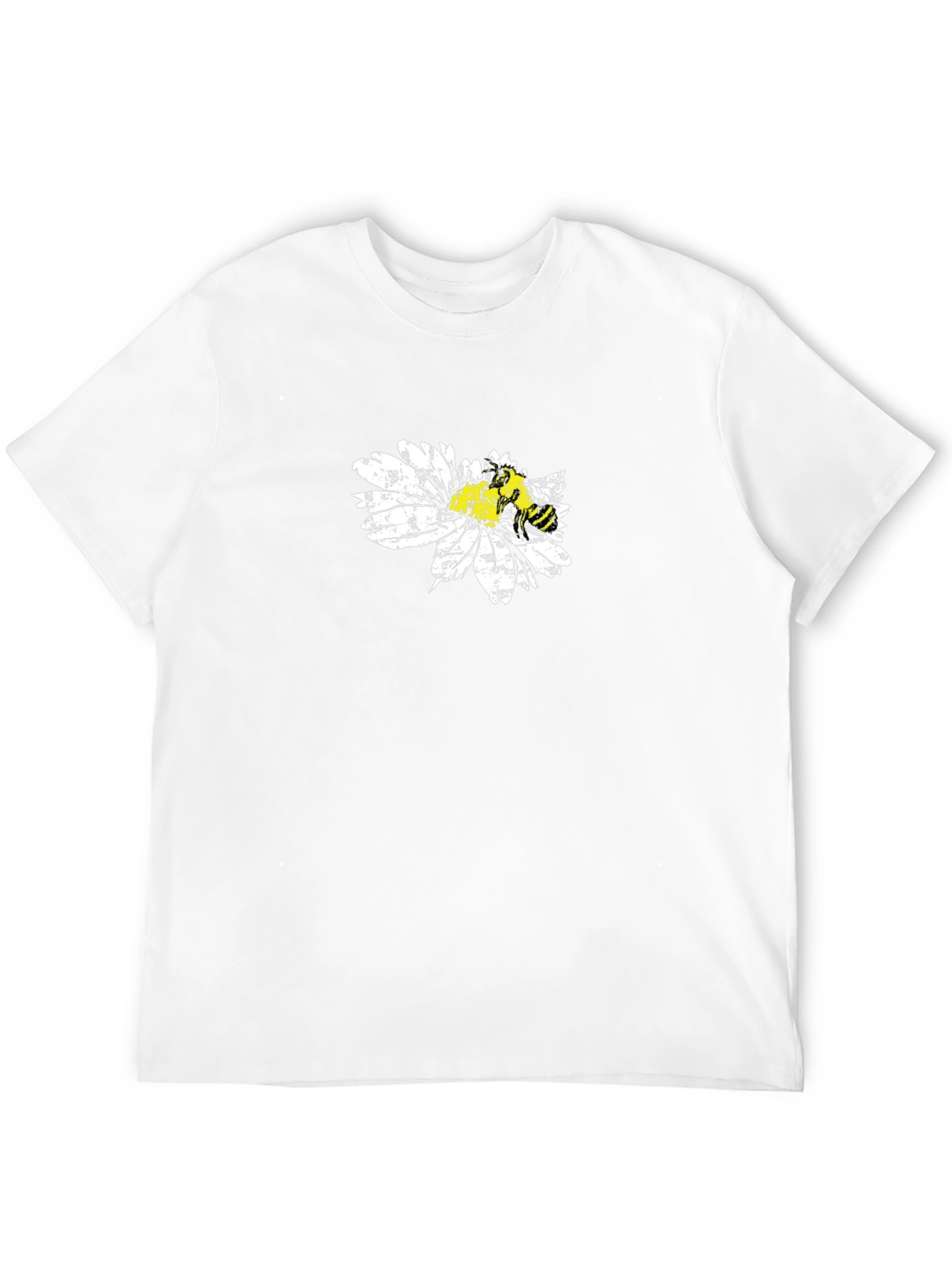 Bee on Daisy Black T-Shirt Graphic Tee