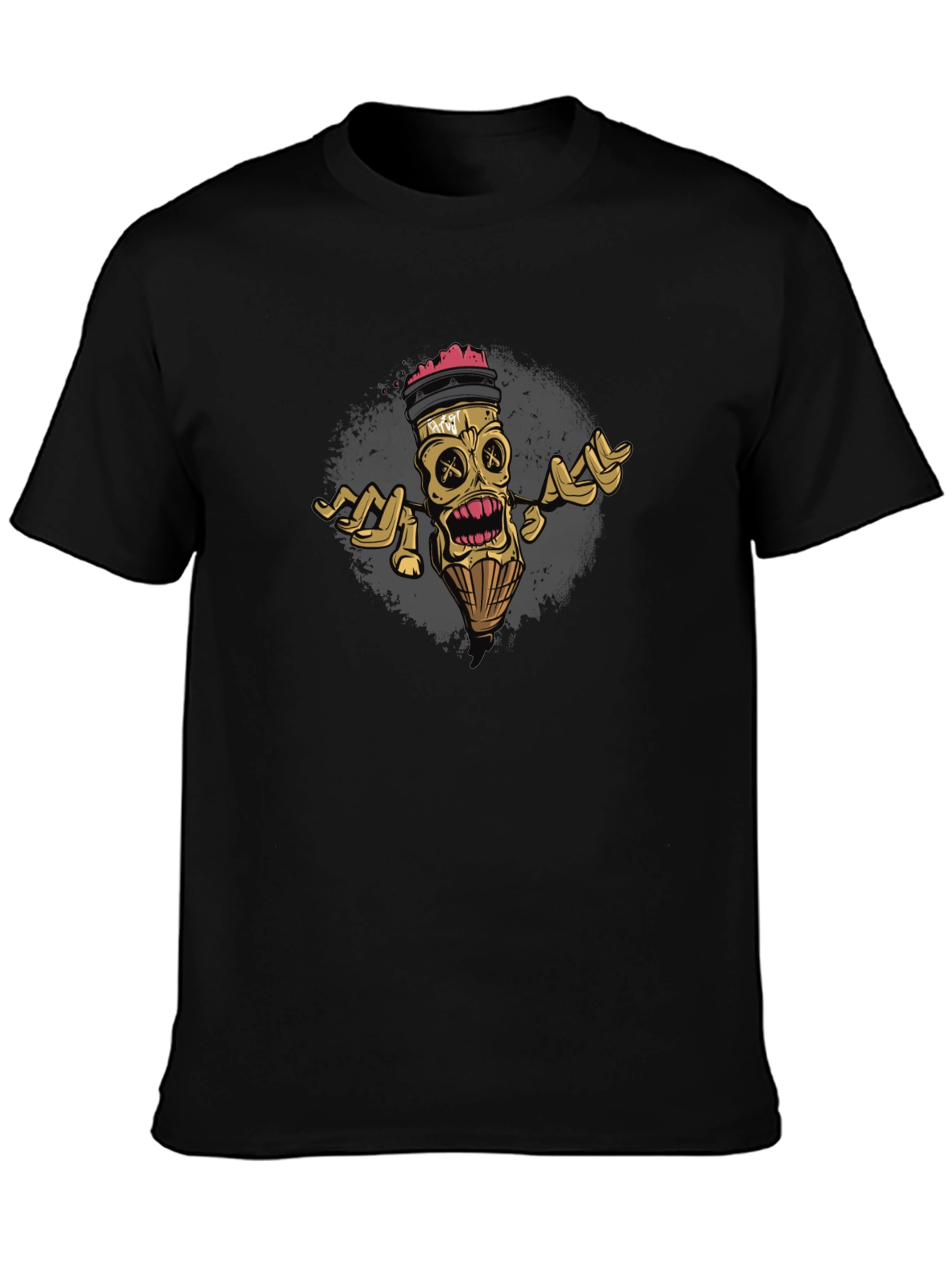 Unique Graphic Tee - Skull Pencil Design