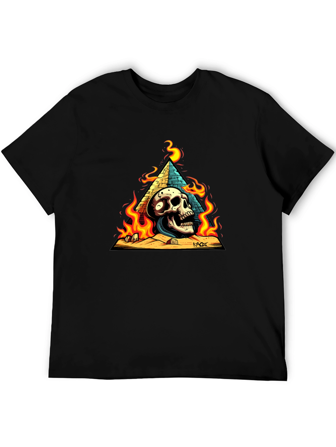 Skull Pyramid Graphic Tee - Mens Black T-Shirt