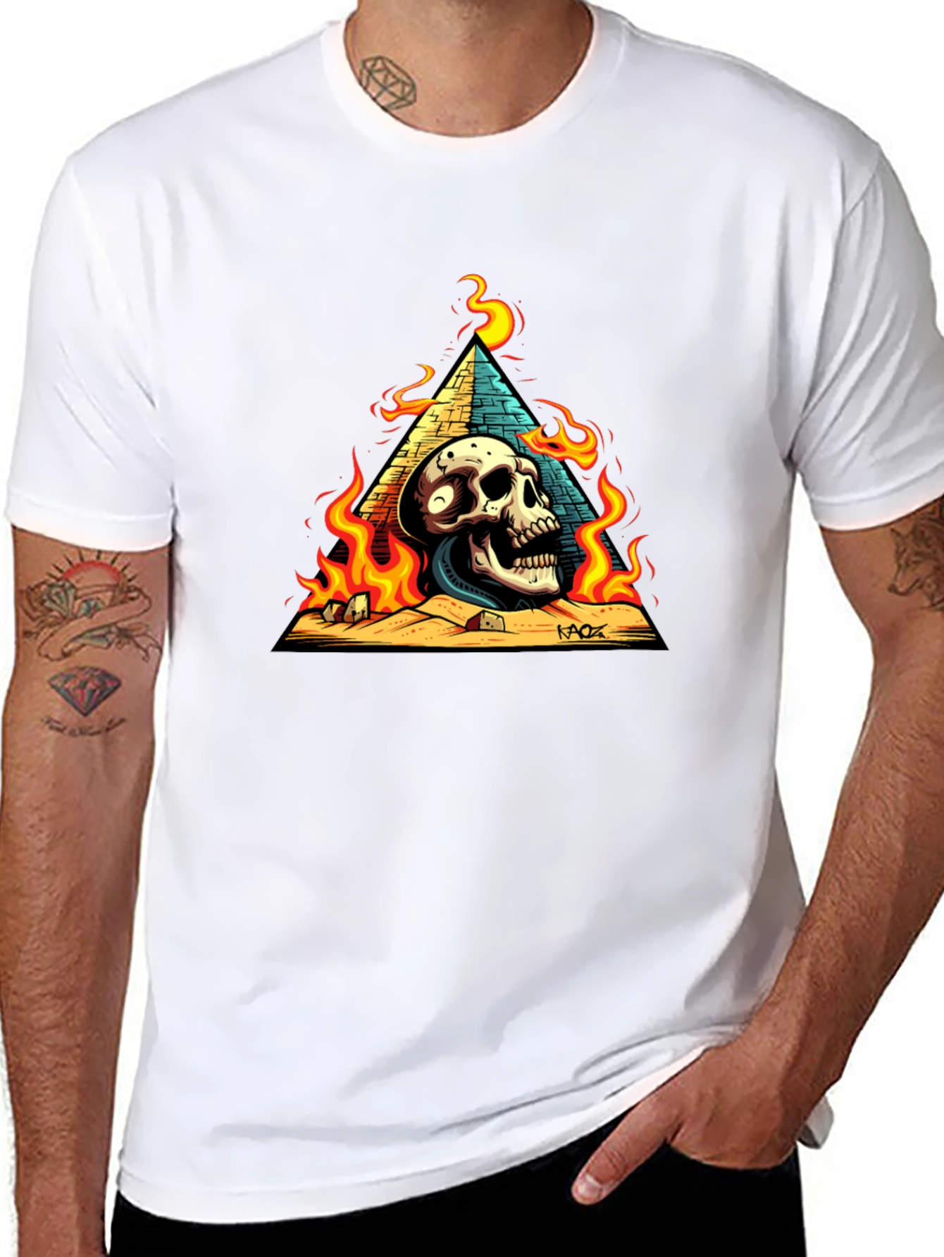Skull Pyramid Graphic Tee - Mens Black T-Shirt