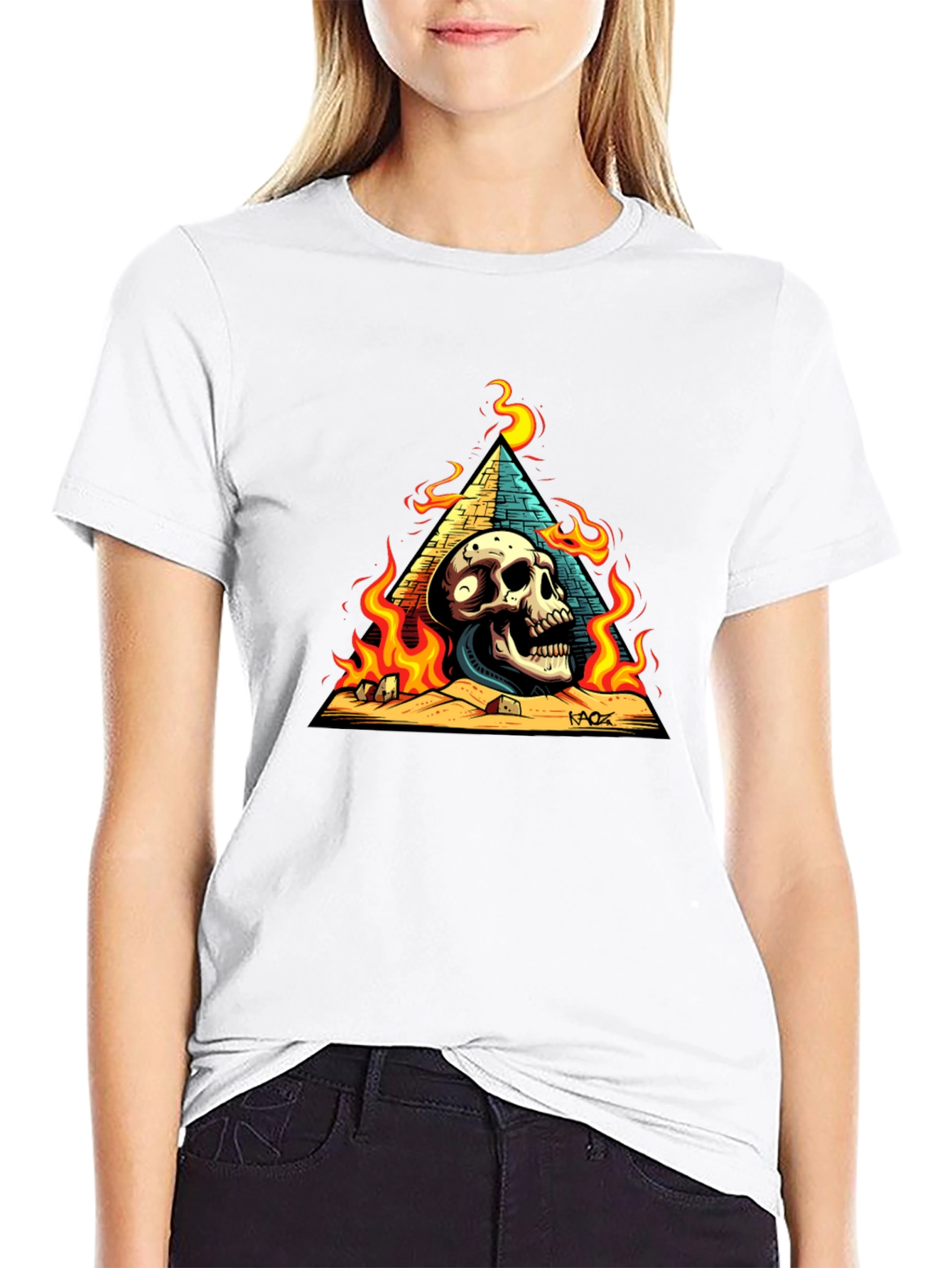 Skull Pyramid Graphic Tee - Mens Black T-Shirt