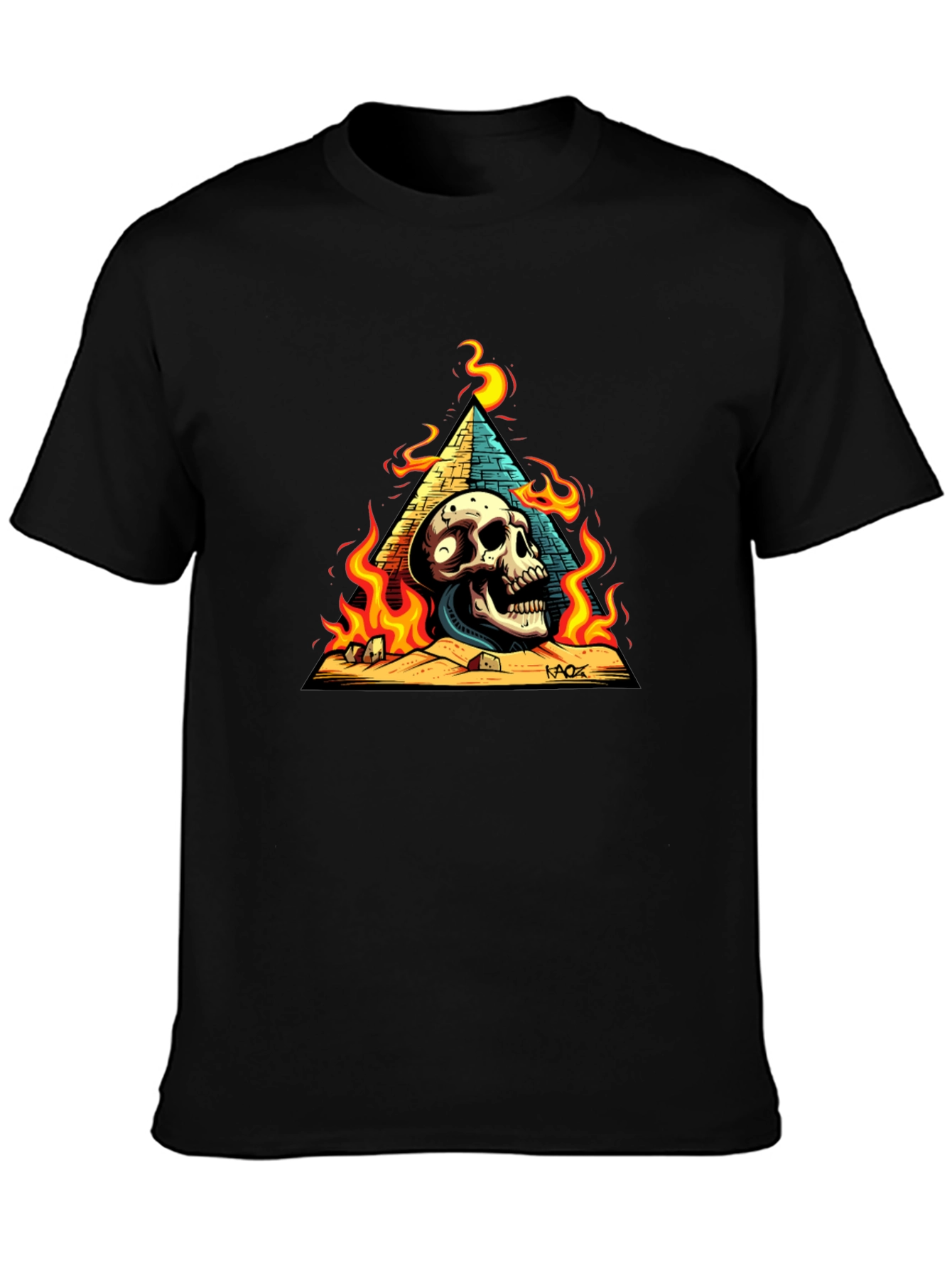 Skull Pyramid Graphic Tee - Mens Black T-Shirt