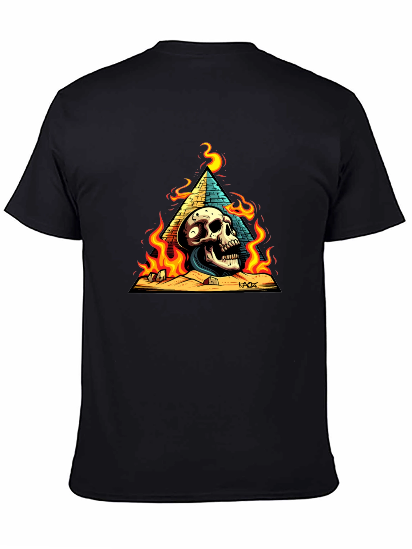 Skull Pyramid Graphic Tee - Mens Black T-Shirt