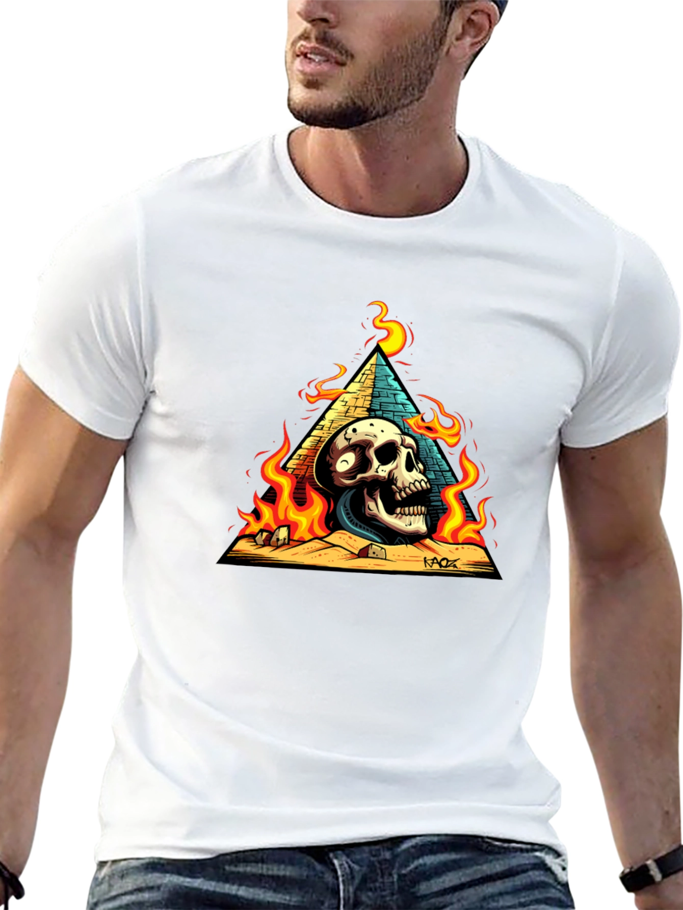 Skull Pyramid Graphic Tee - Mens Black T-Shirt
