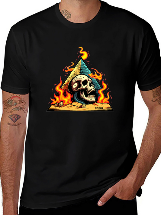 Skull Pyramid Graphic Tee - Mens Black T-Shirt