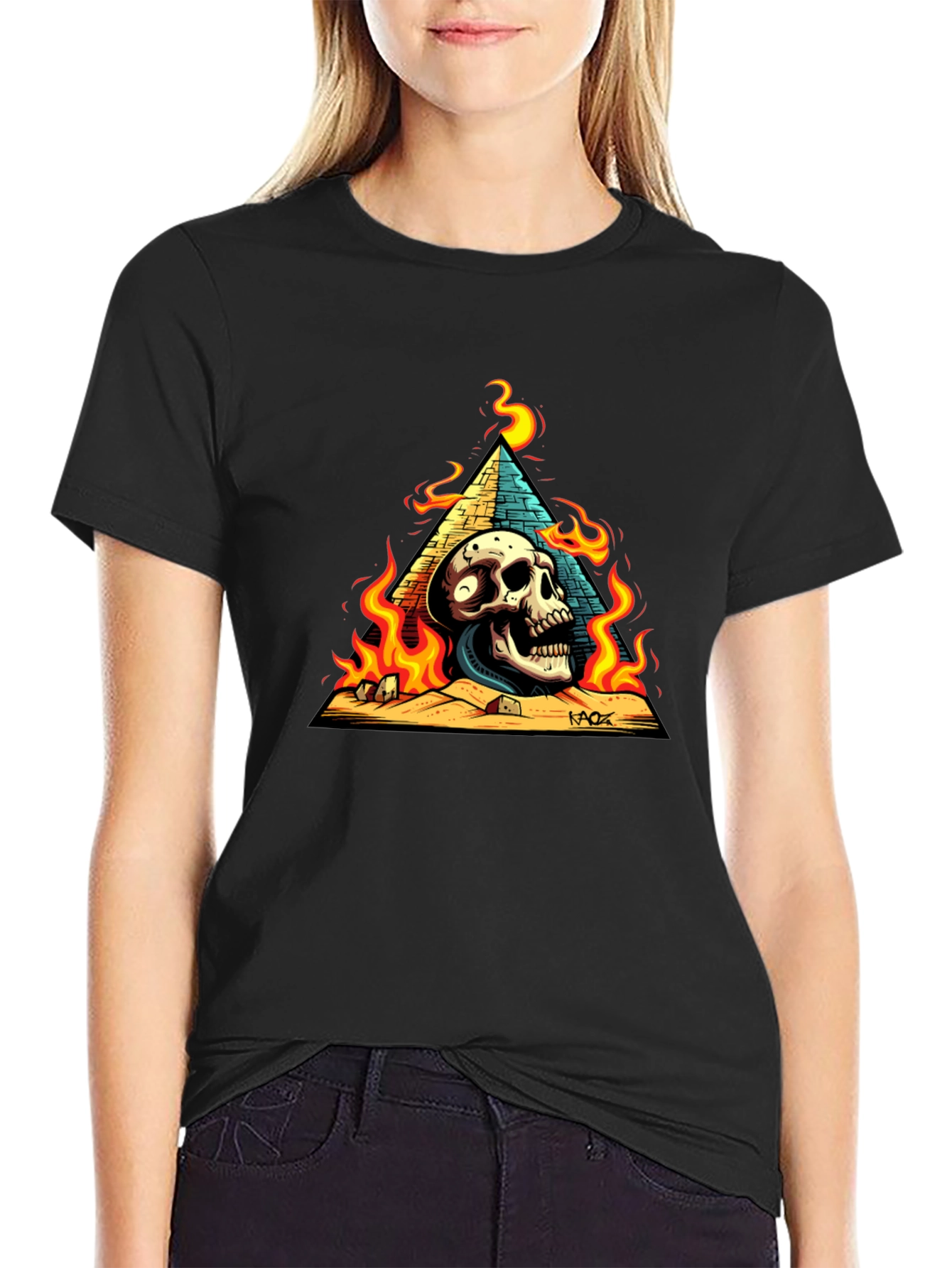 Skull Pyramid Graphic Tee - Mens Black T-Shirt