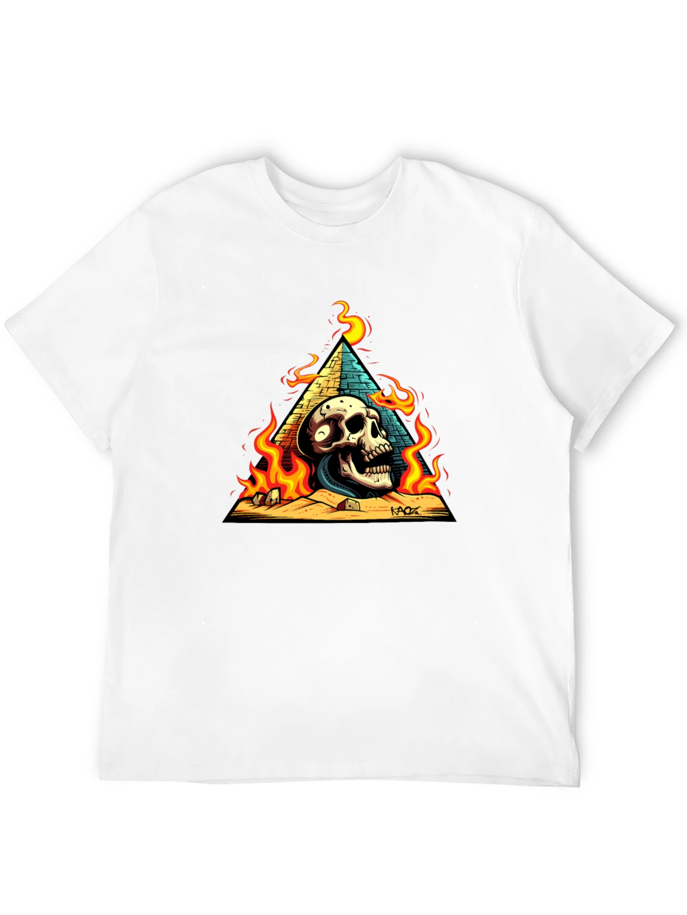 Skull Pyramid Graphic Tee - Mens Black T-Shirt