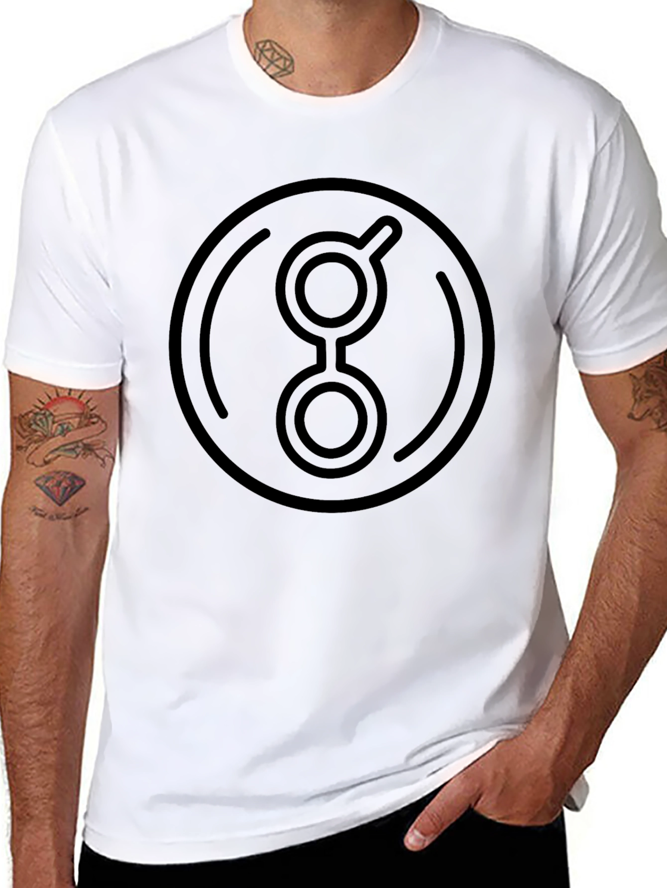 Abstract Graphic Print Black Crew Neck T-Shirt