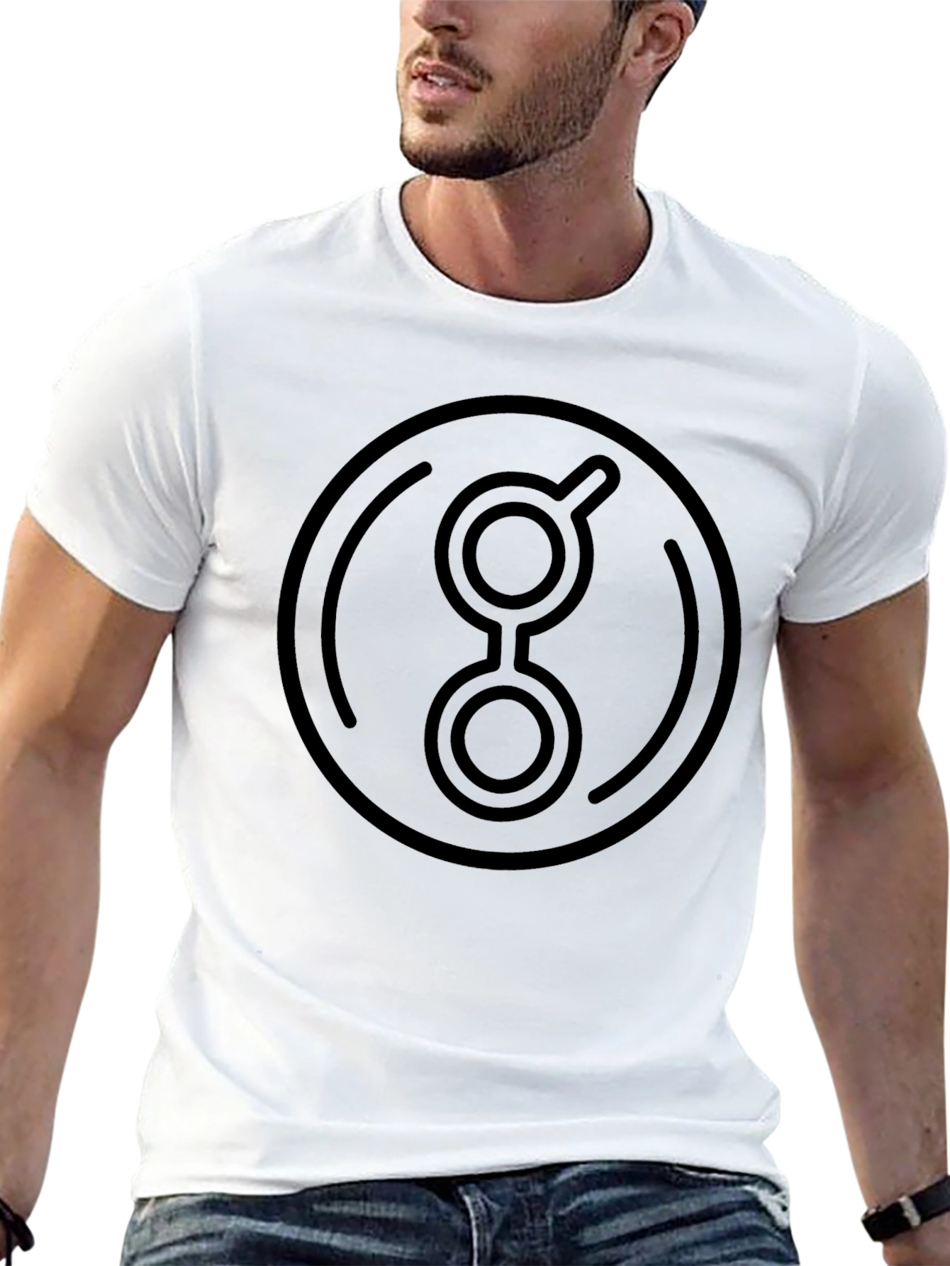 Abstract Graphic Print Black Crew Neck T-Shirt