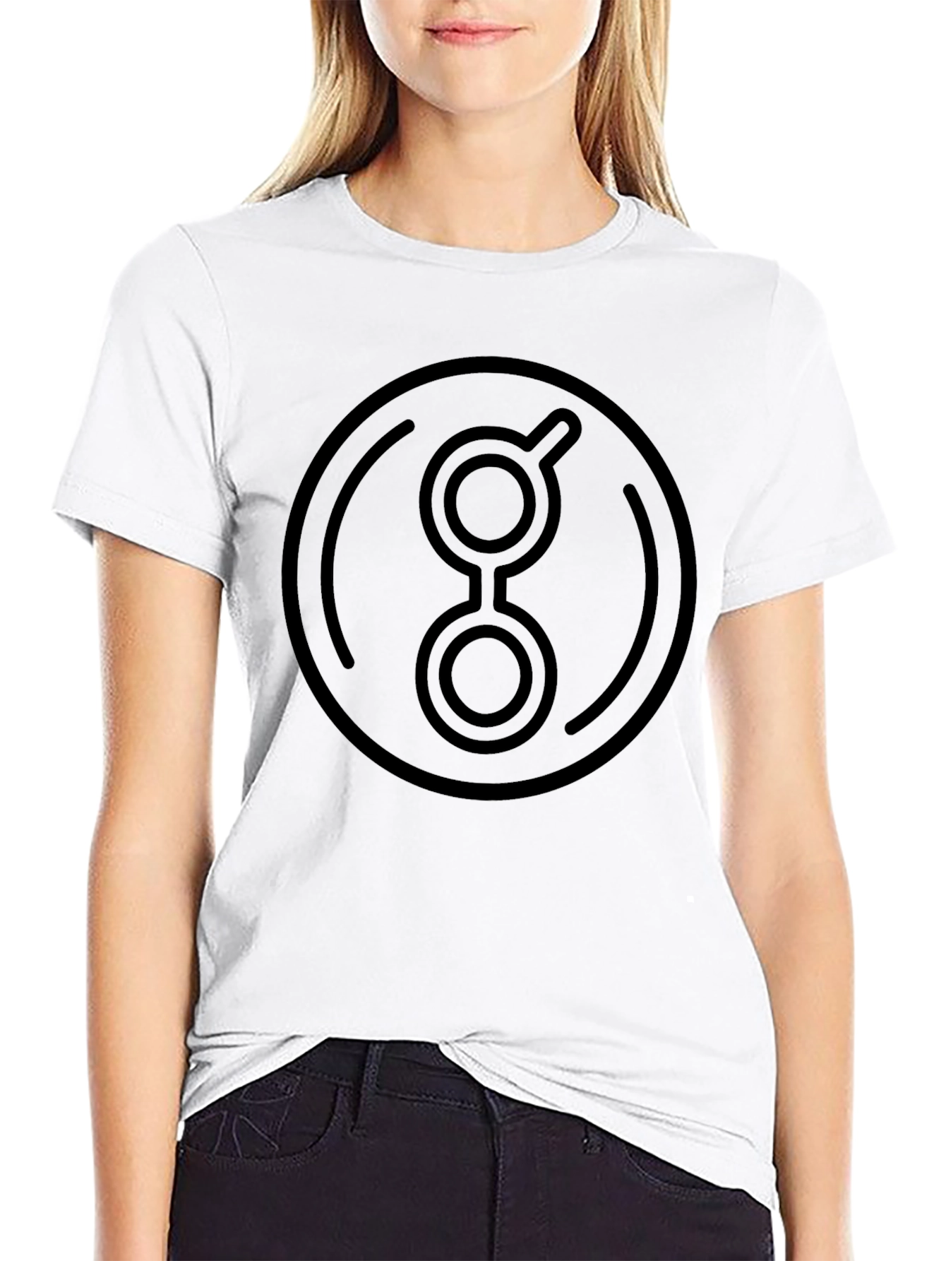 Abstract Graphic Print Black Crew Neck T-Shirt