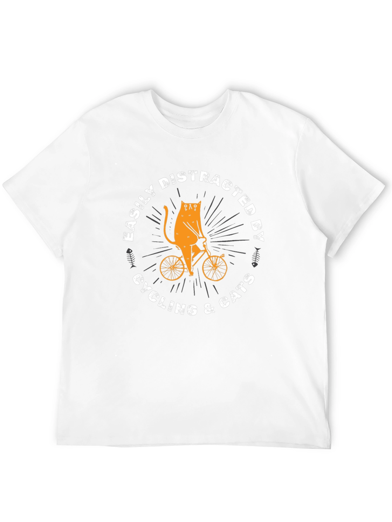 Easily Distracted by Cycling & Cats Graphic Tee