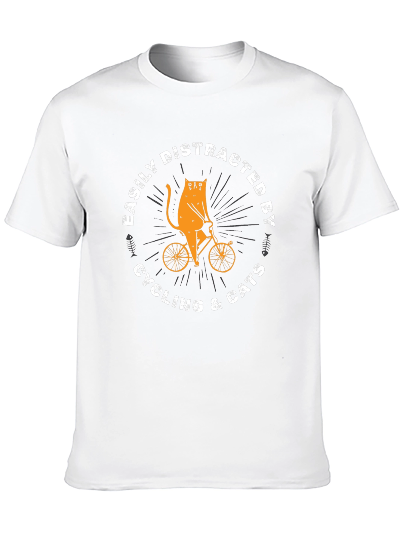 Easily Distracted by Cycling & Cats Graphic Tee