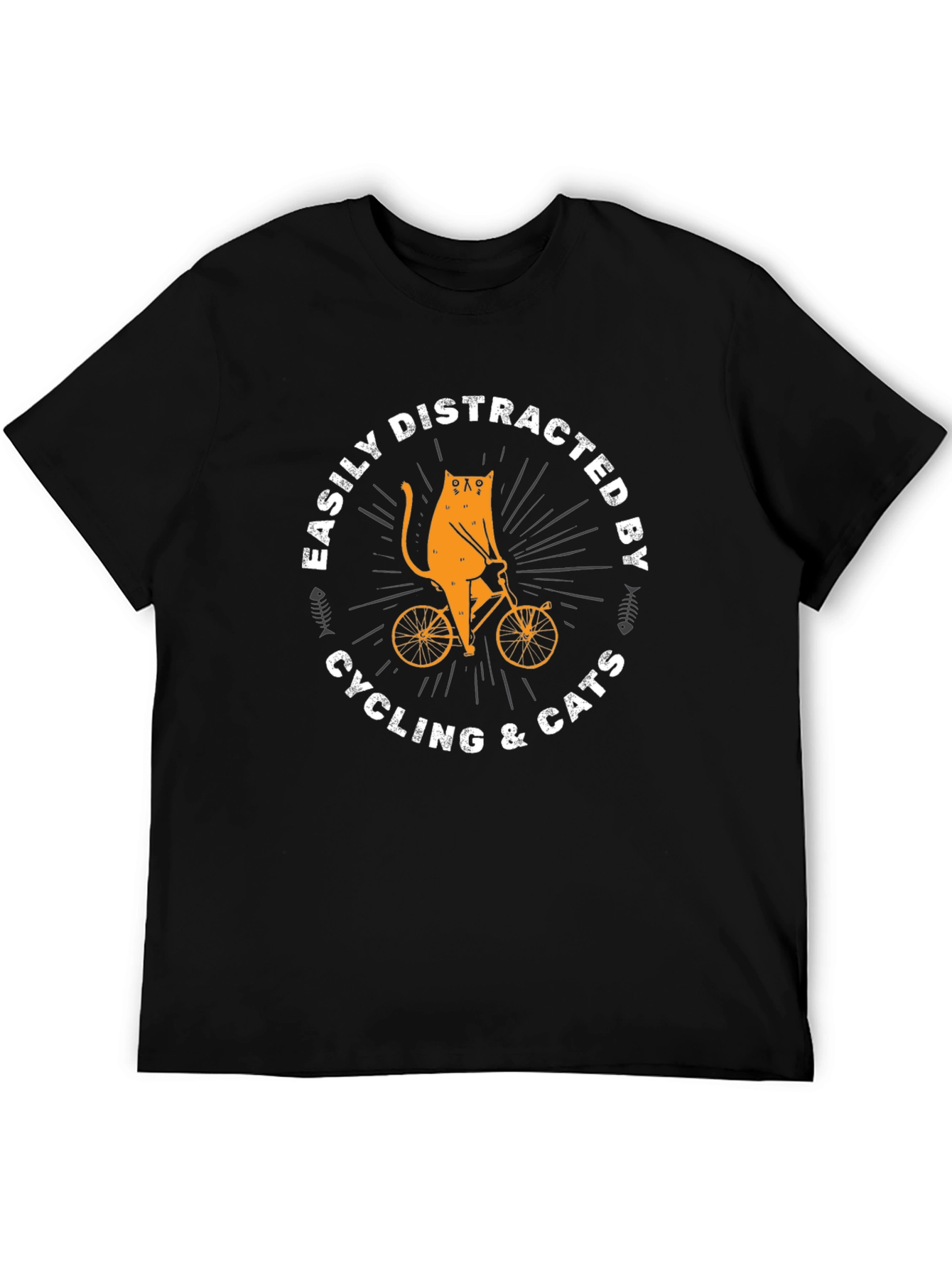 Easily Distracted by Cycling & Cats Graphic Tee