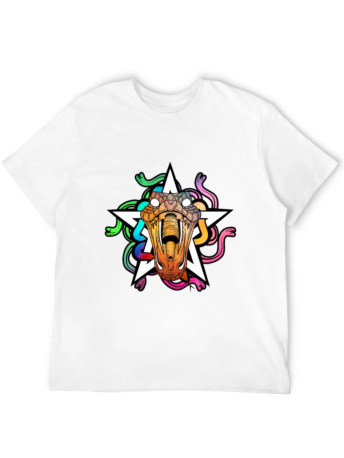 Medusa Star Graphic Tee - Bold Snake Design