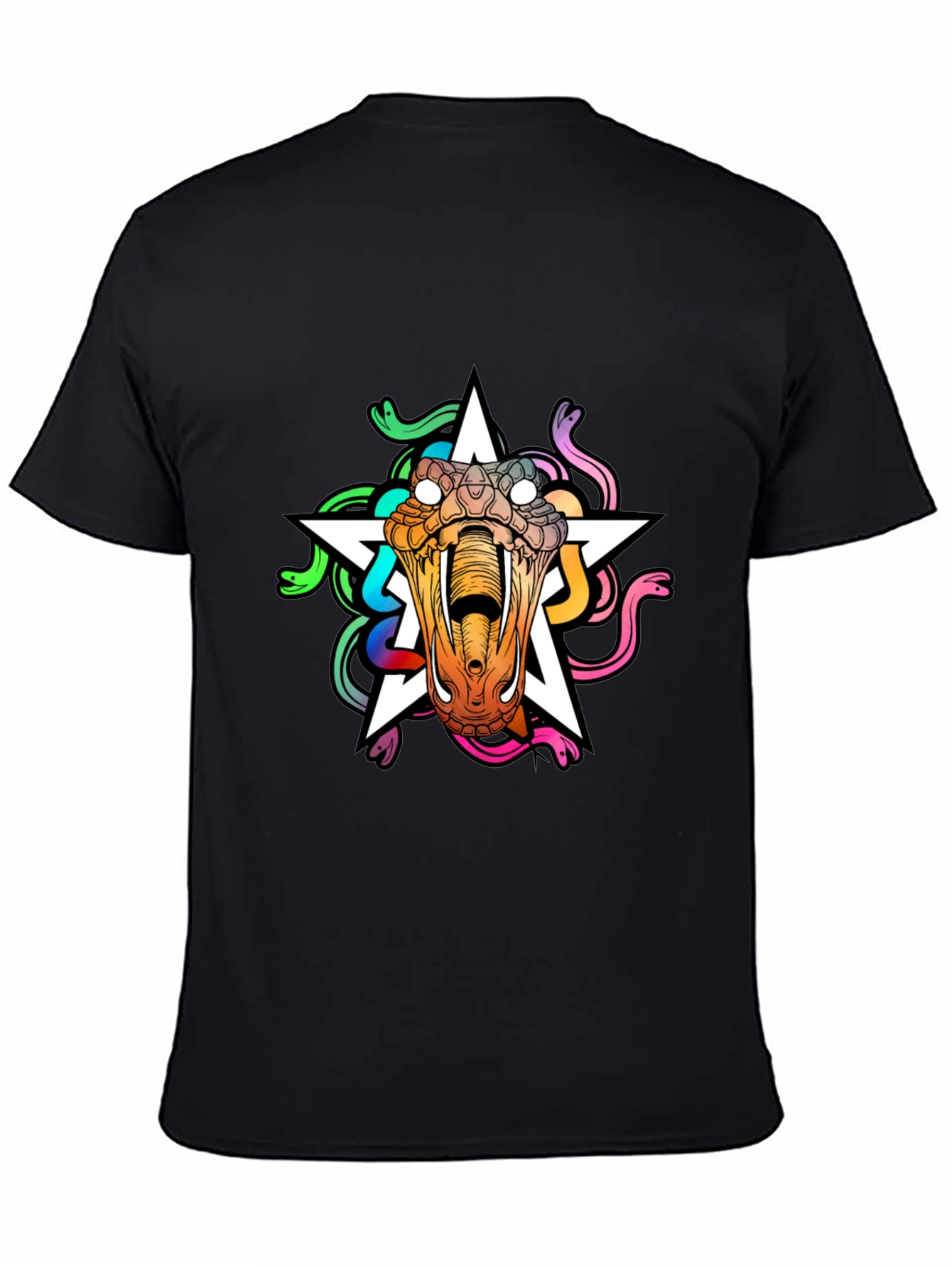 Medusa Star Graphic Tee - Bold Snake Design