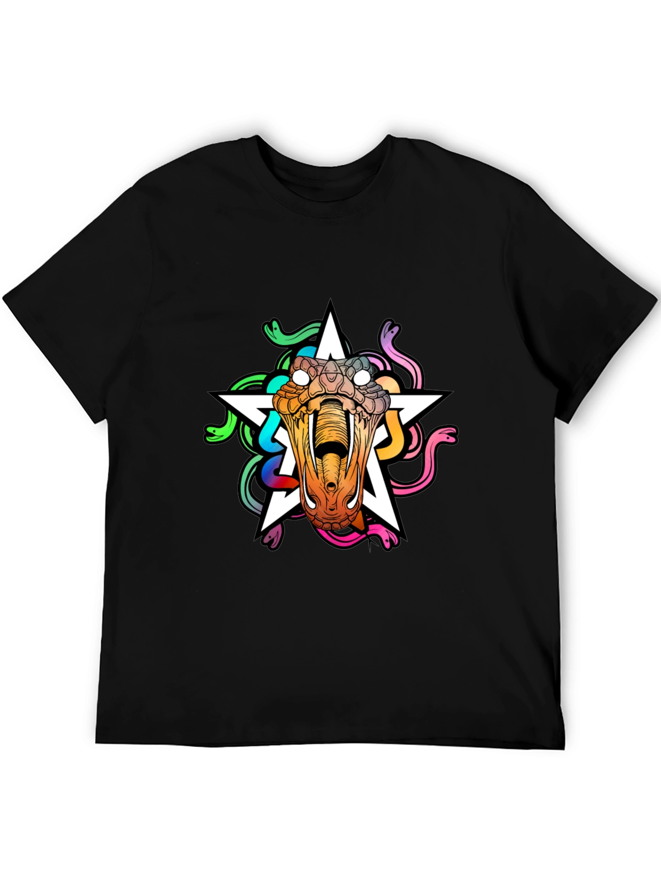 Medusa Star Graphic Tee - Bold Snake Design