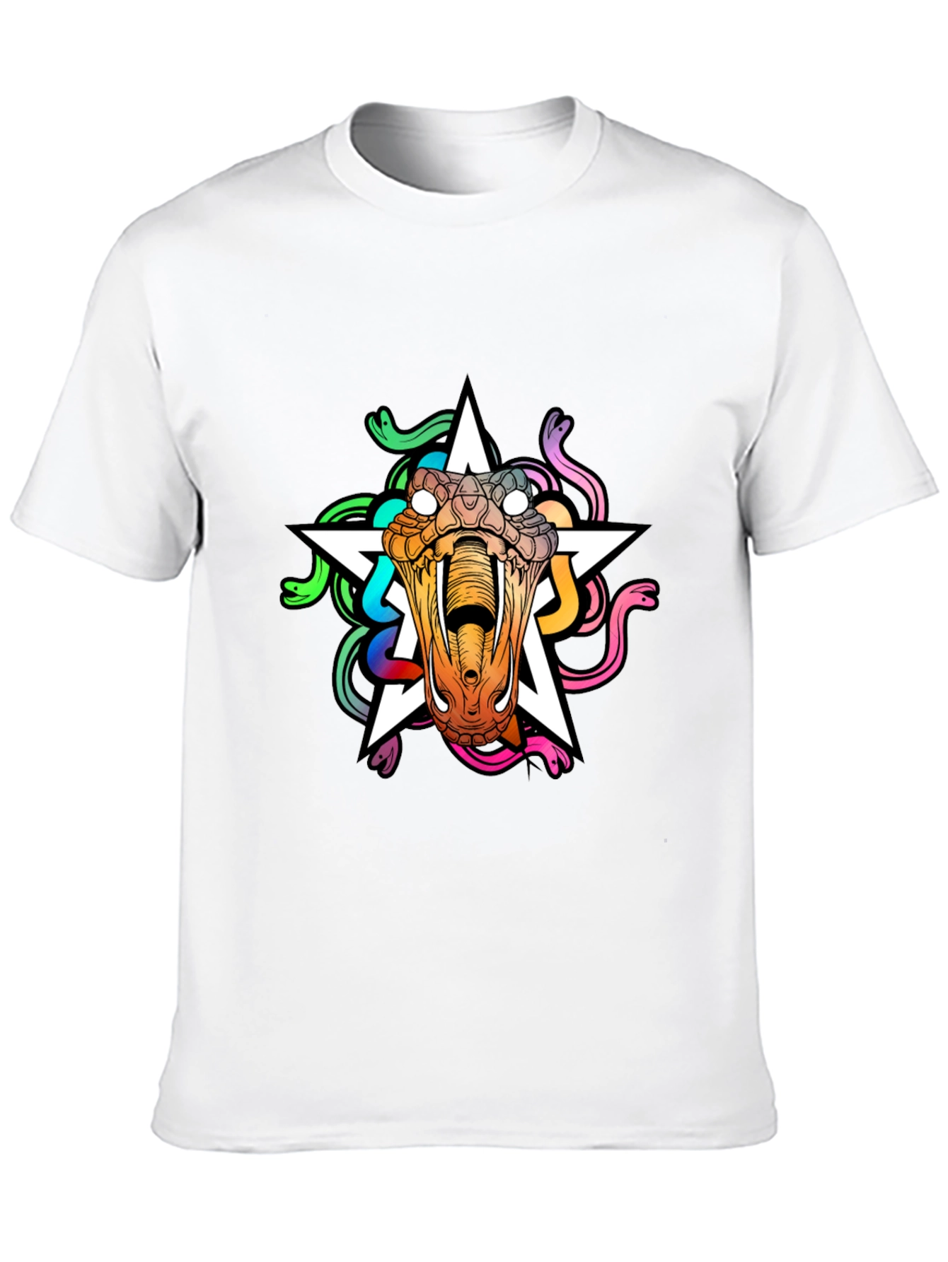Medusa Star Graphic Tee - Bold Snake Design