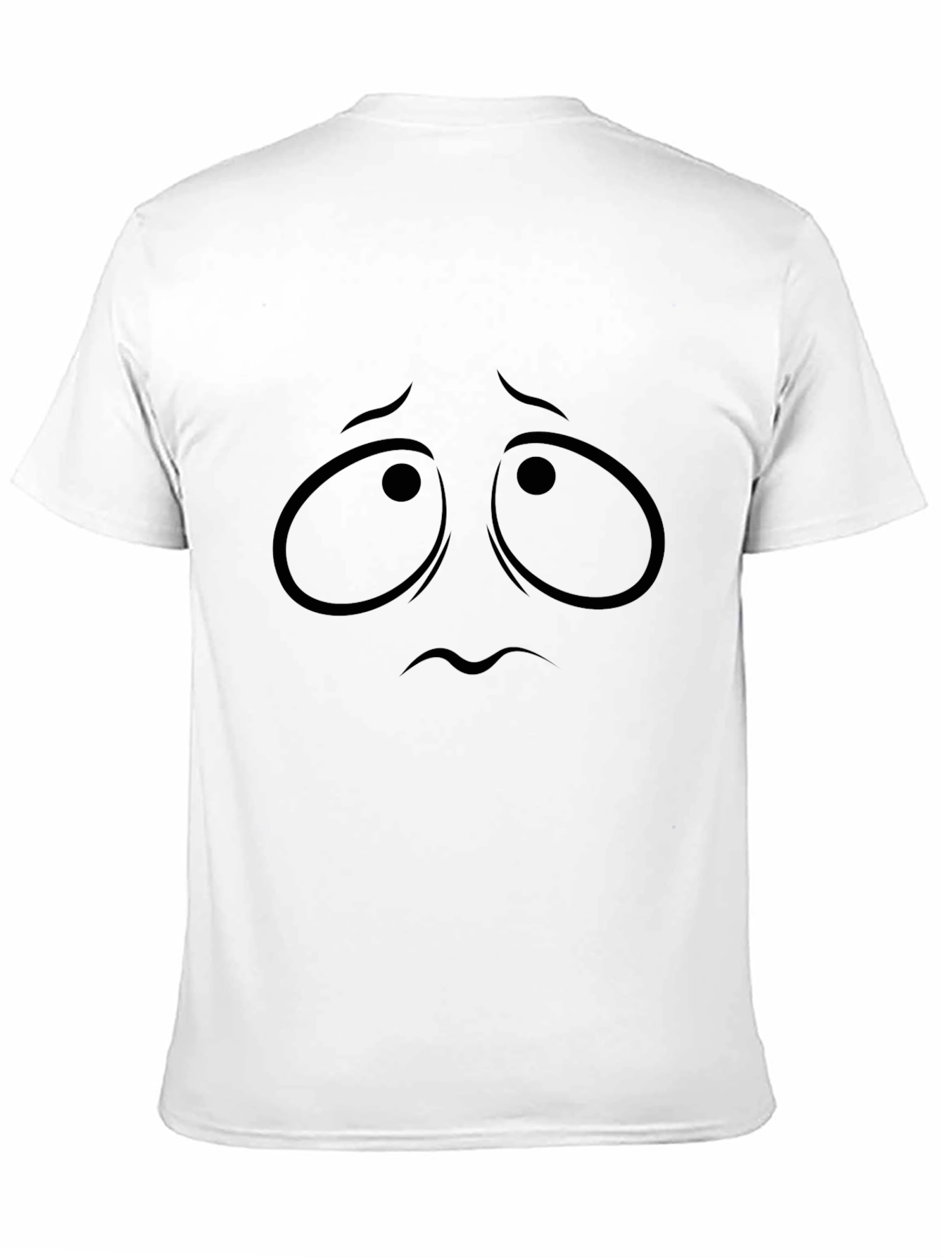 Sad Face Graphic Tee - Mens Black Cotton T-Shirt