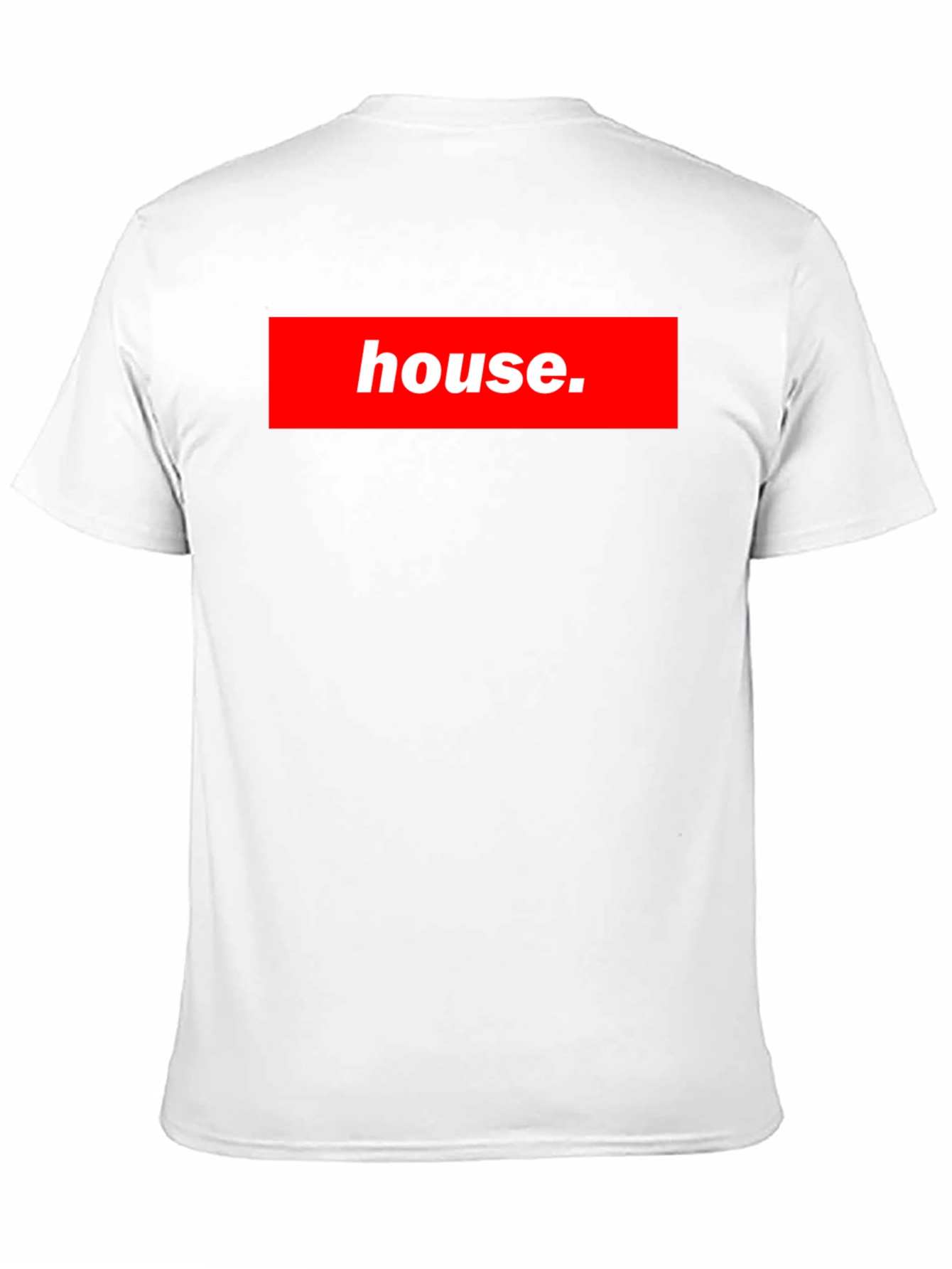 House Black T-Shirt Red Box Logo Style