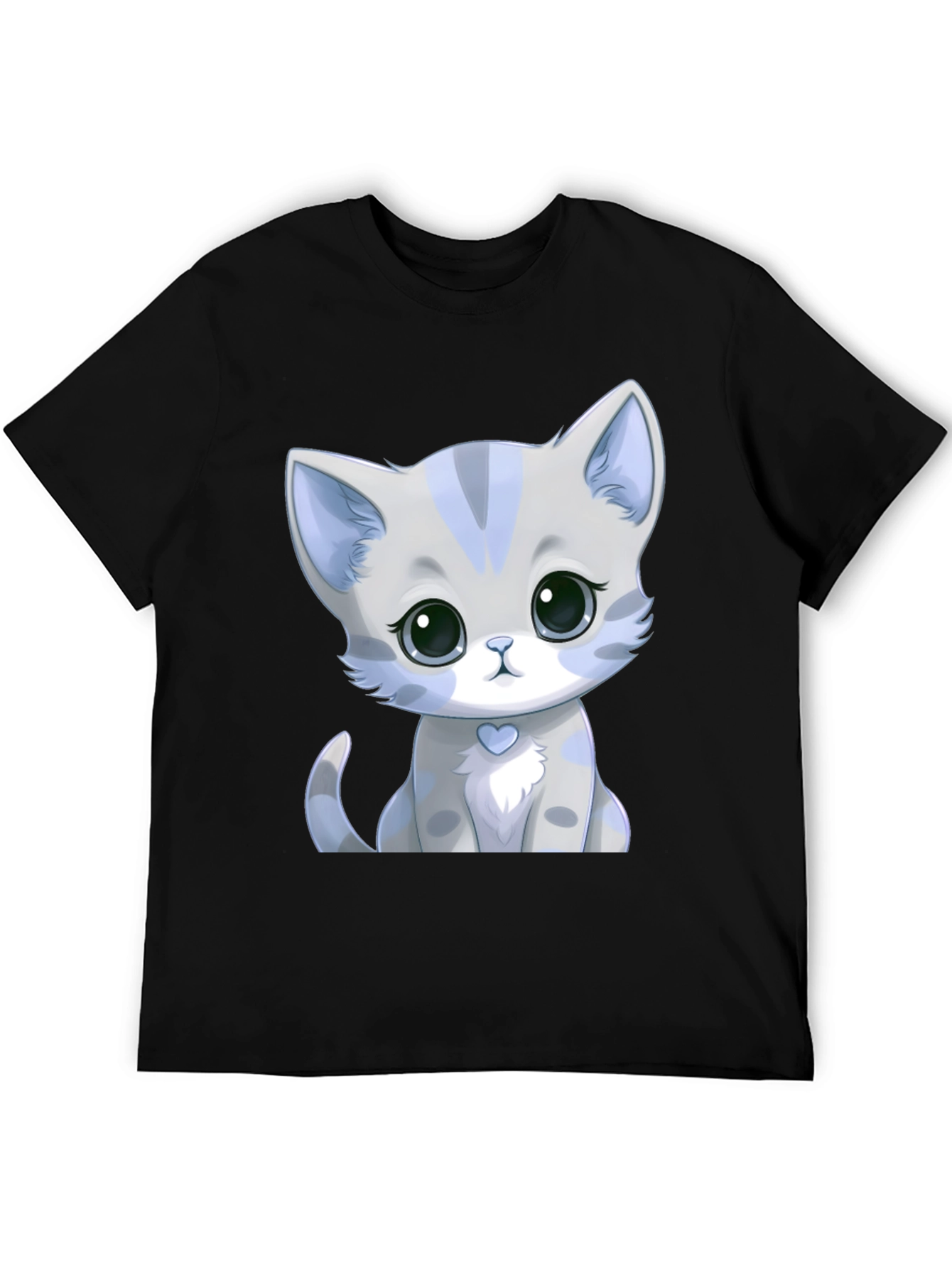Cute Kitten Graphic Tee - Soft Style Black Shirt