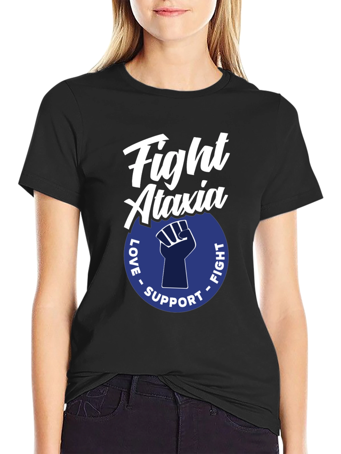 Fight Ataxia Awareness T-Shirt: Love Support Fight