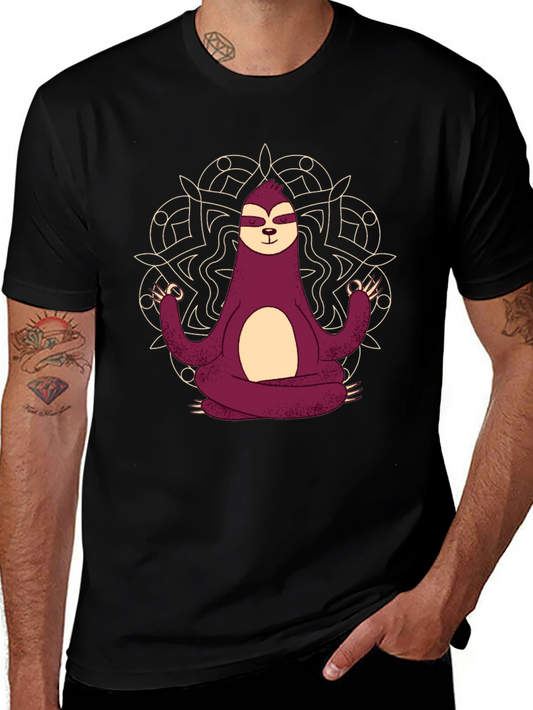 Meditating Sloth Mandala Graphic Tee