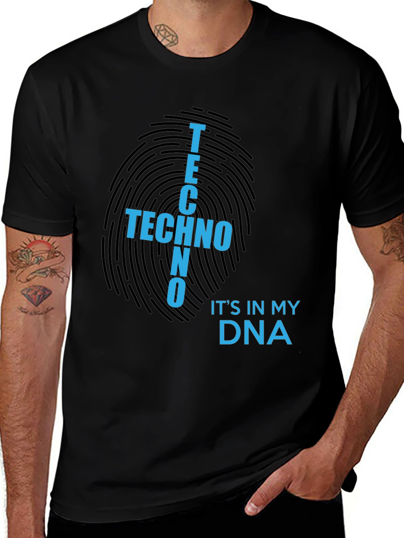 Techno DNA Black T-Shirt - Music Lover Tee