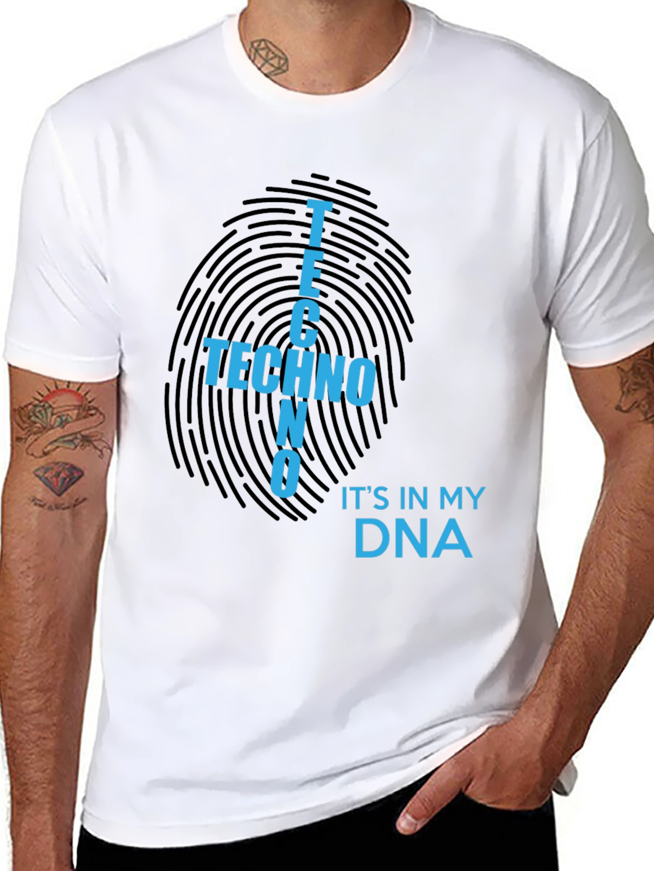 Techno DNA Black T-Shirt - Music Lover Tee