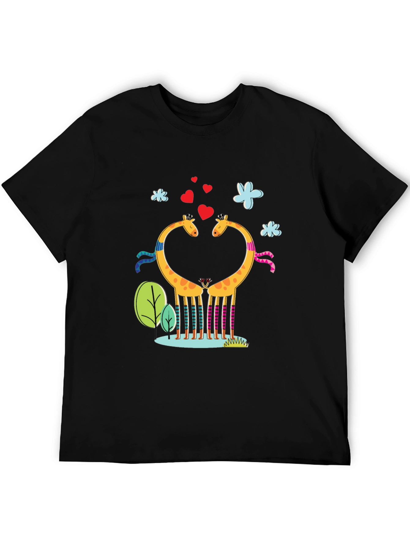 Giraffe Love Graphic Tee - Black T-Shirt