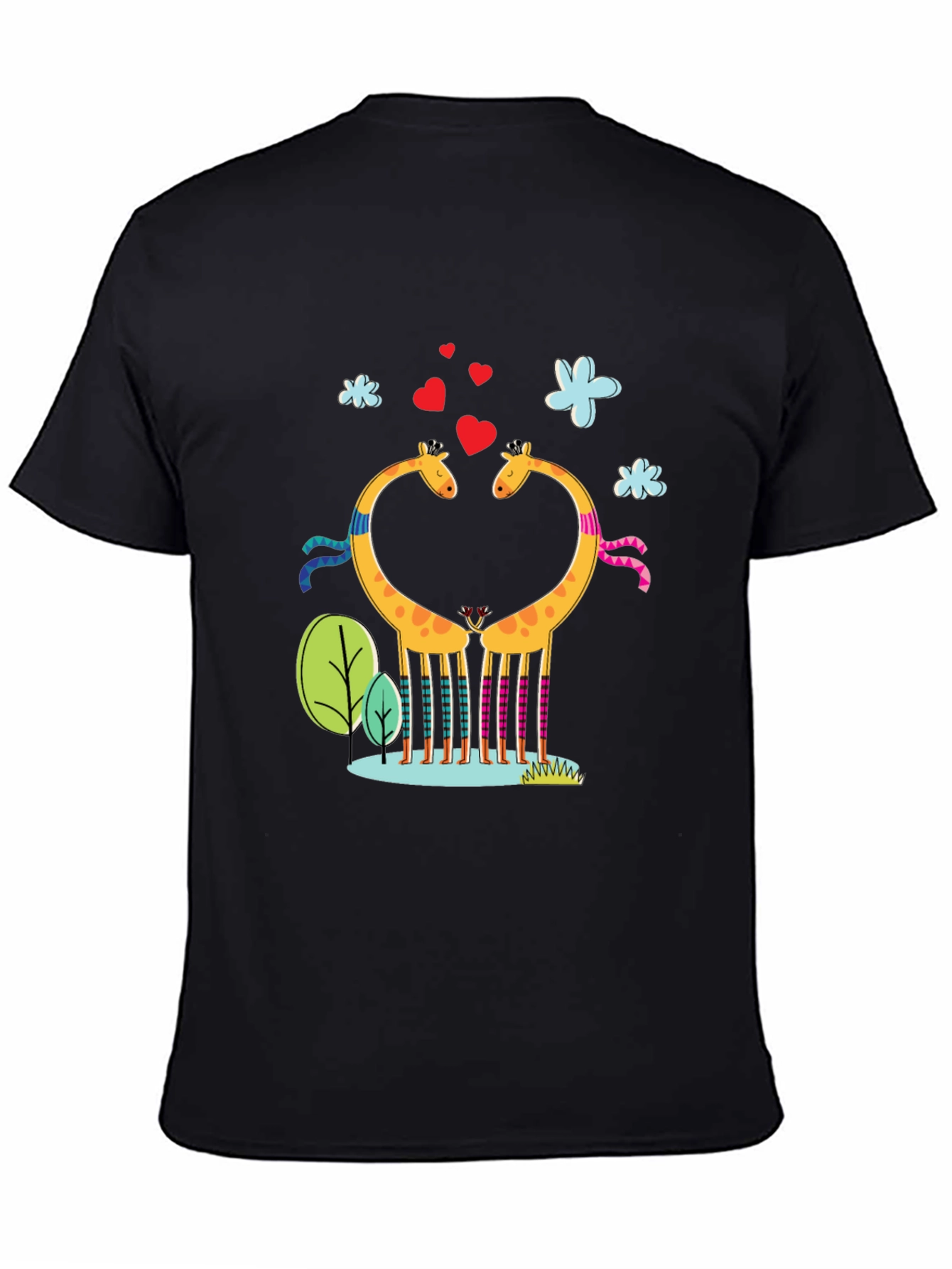 Giraffe Love Graphic Tee - Black T-Shirt