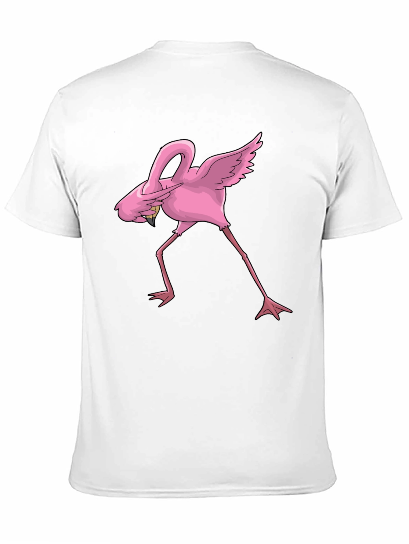 Dabbing Flamingo Graphic Tee - Black Cotton Blend