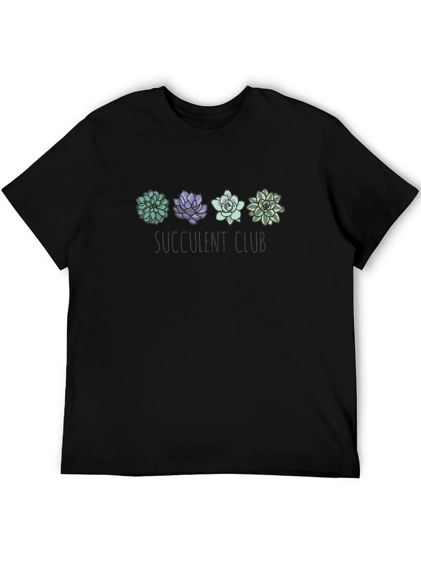 Succulent Squad Graphic Tee - Black Cotton Shirt
