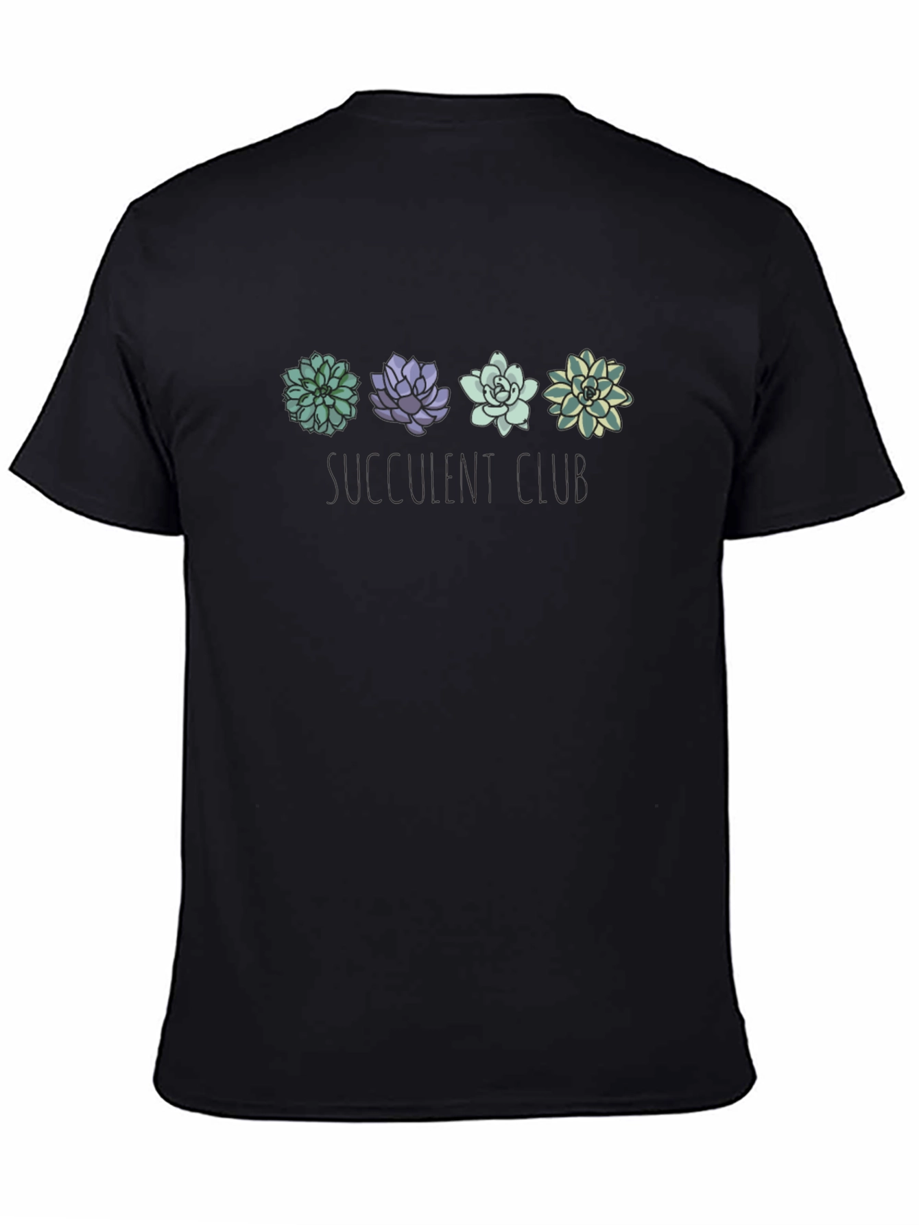 Succulent Squad Graphic Tee - Black Cotton Shirt