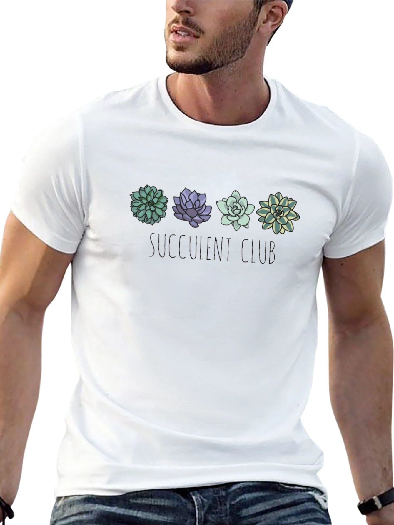 Succulent Squad Graphic Tee - Black Cotton Shirt
