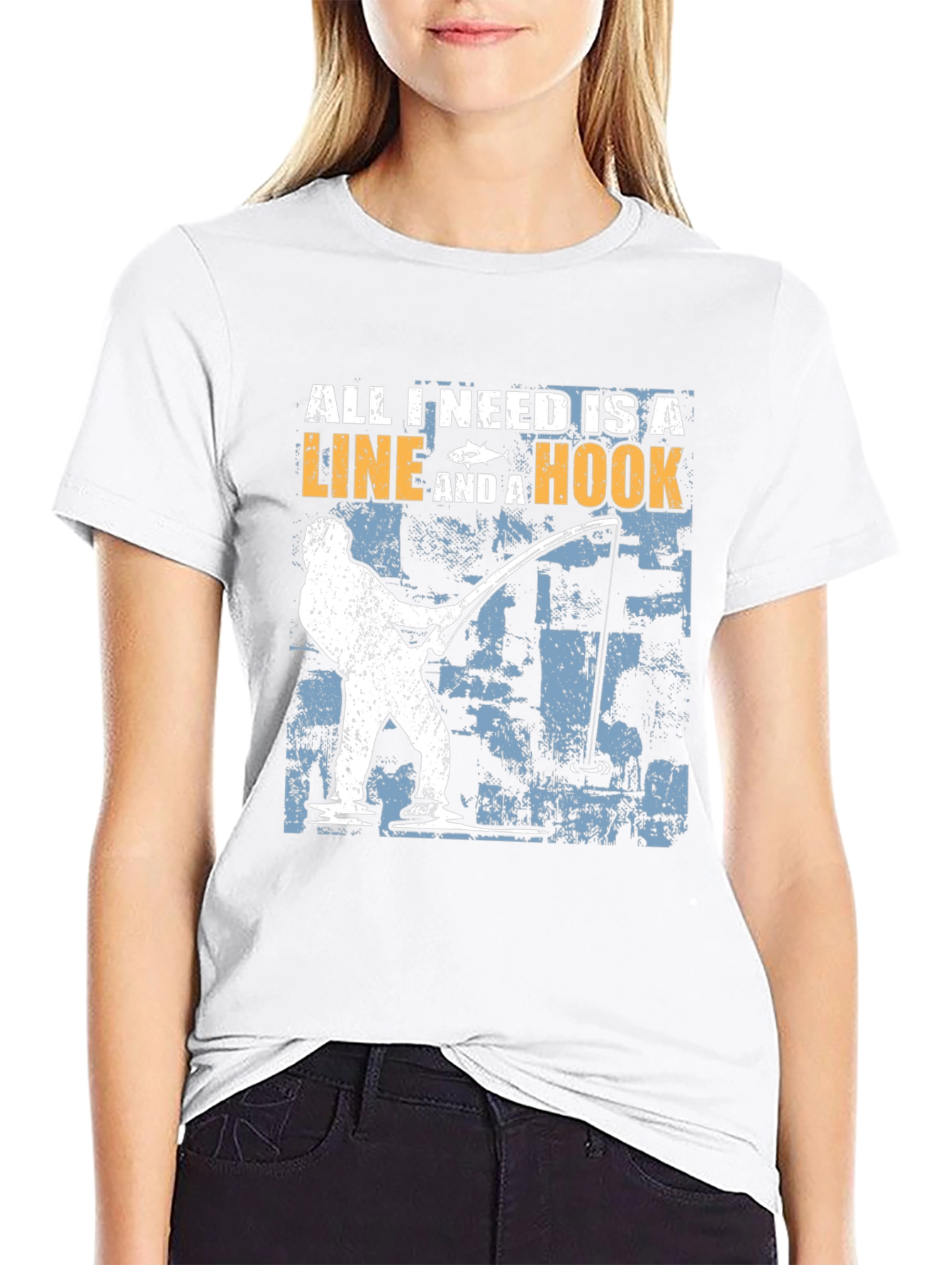 Fishing Line and Hook Graphic Tee