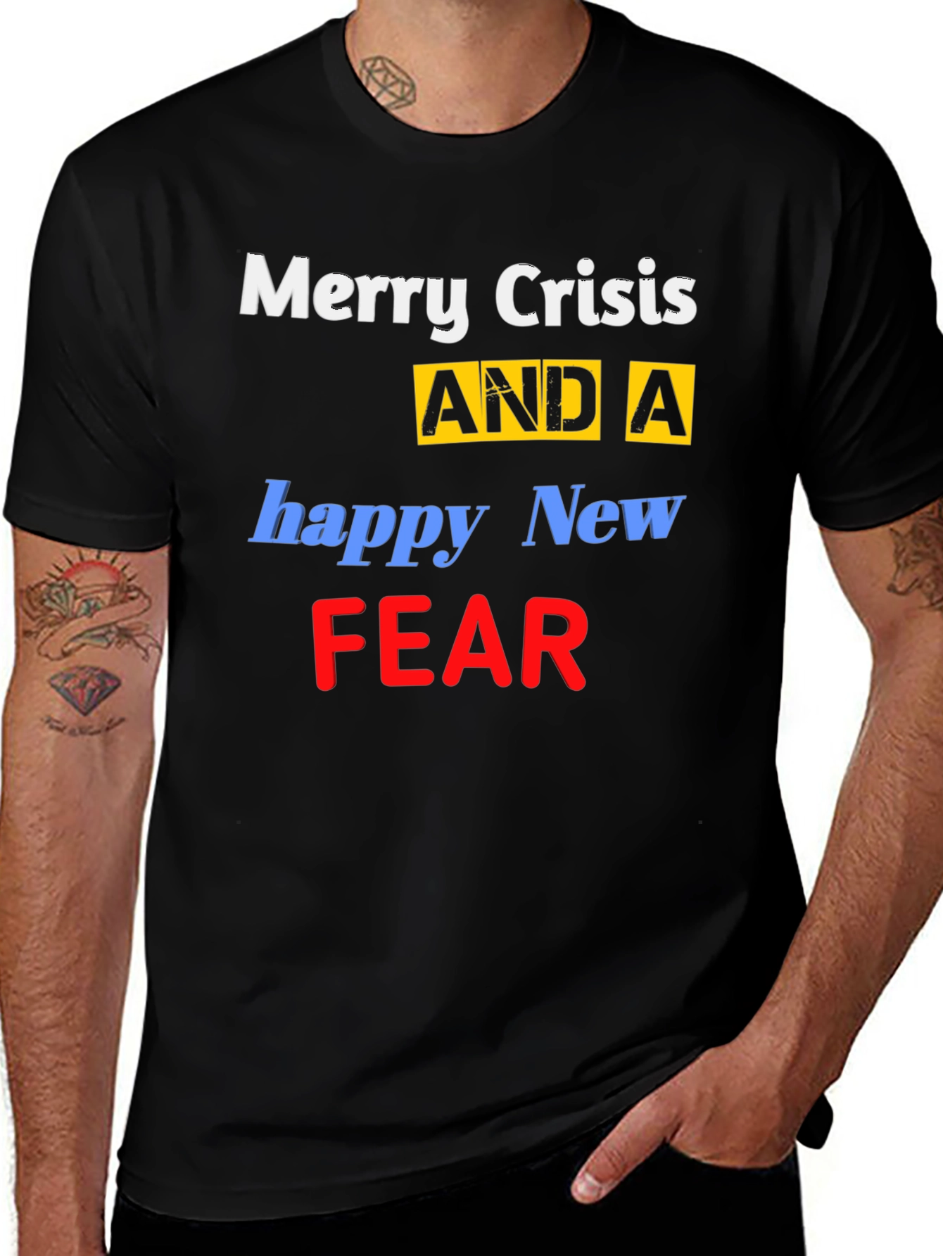 Merry Crisis Funny Graphic T-Shirt
