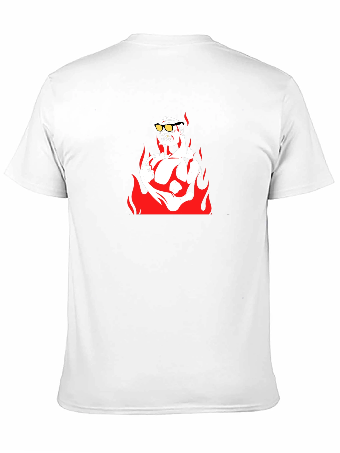 Fiery Muscle Man Graphic Tee - Black Cotton T-Shirt