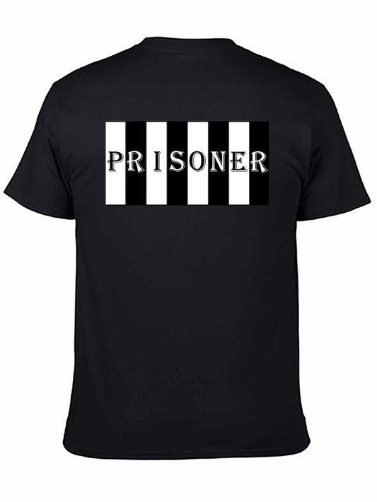 Prisoner Striped Graphic T-Shirt