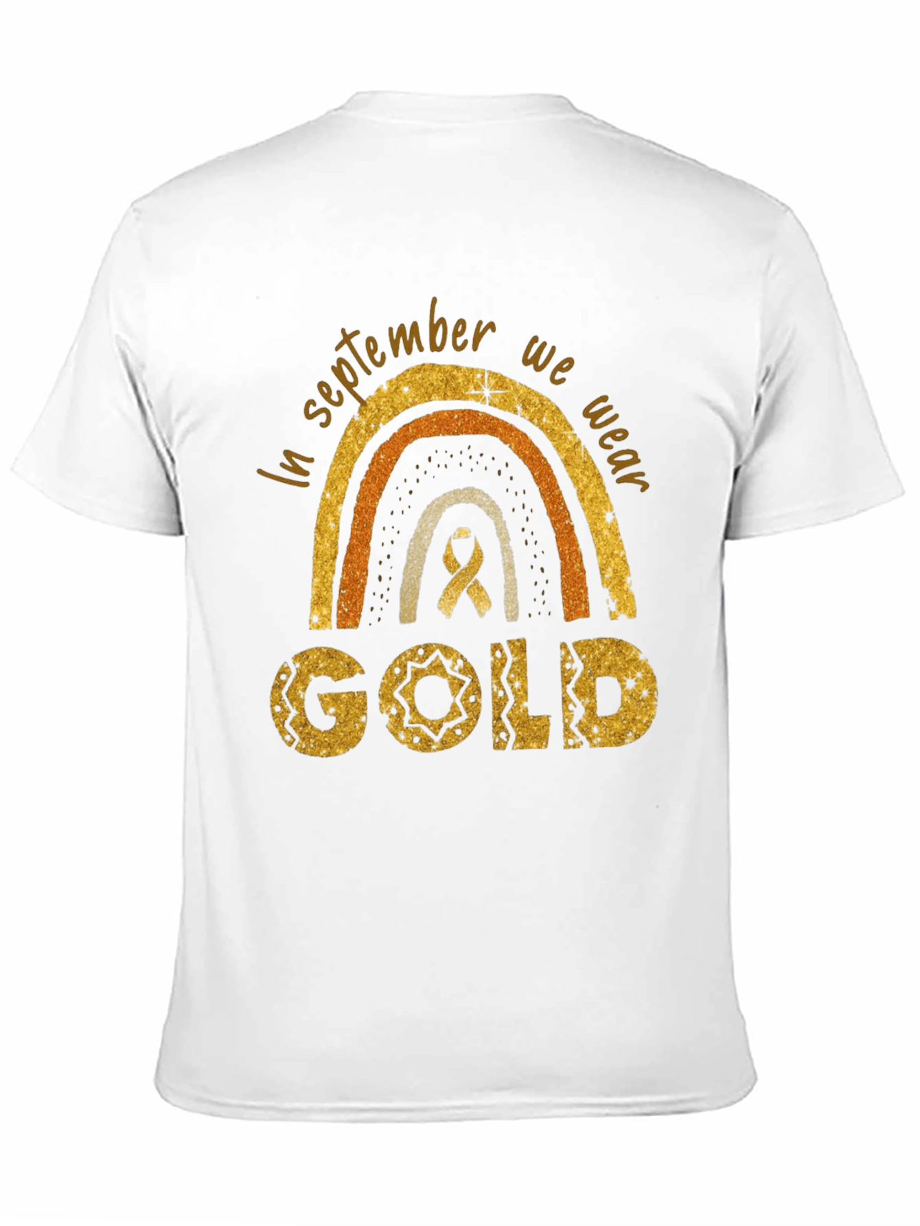 Childhood Cancer Awareness Gold Rainbow T-Shirt